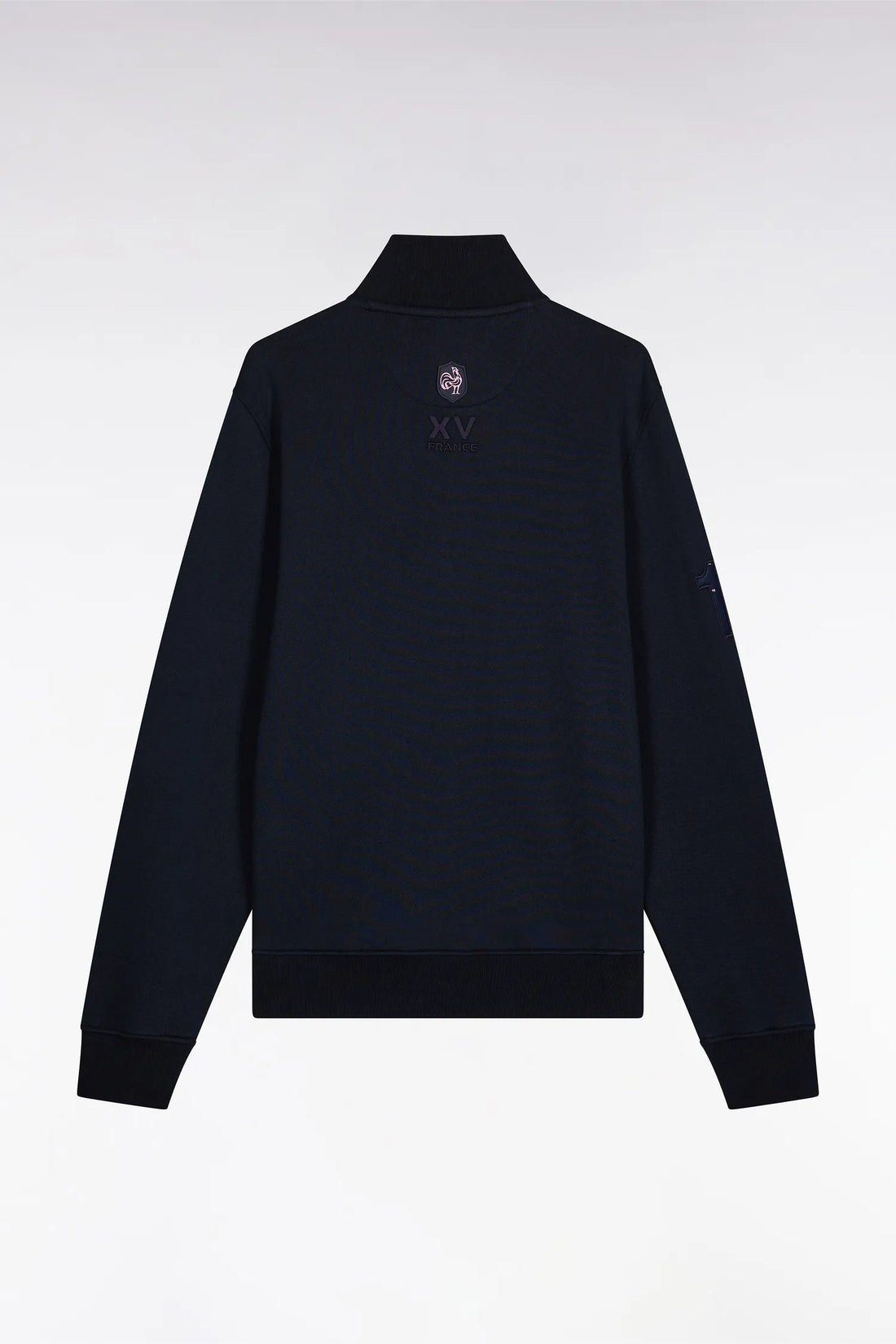 Eden Park_0_Zipped Sweatshirt in Navy Cotton Embroidery 10 Straight Cut_H25MAISW0068_BLF_02