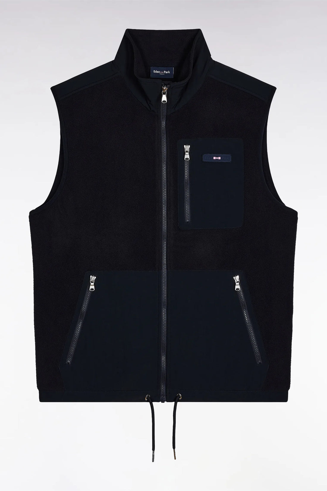 Eden Park_0_Zip-Up Hooded Sleeveless Sweatshirt in Navy Navy Straight Cut_H25MAISW0073_BLF_02