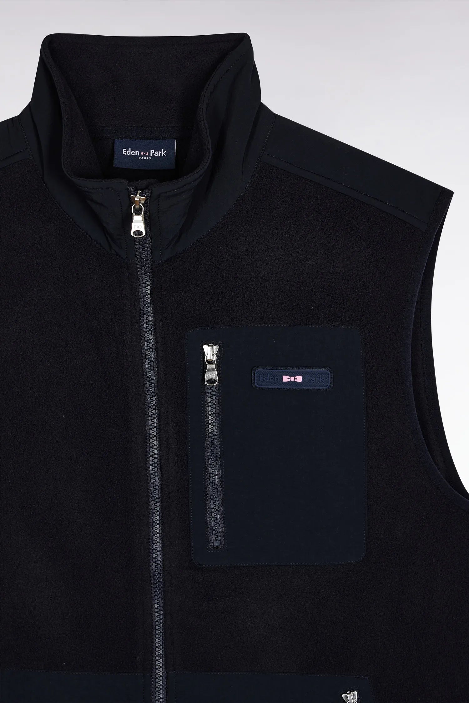 Eden Park_0_Zip-Up Hooded Sleeveless Sweatshirt in Navy Navy Straight Cut_H25MAISW0073_BLF_06