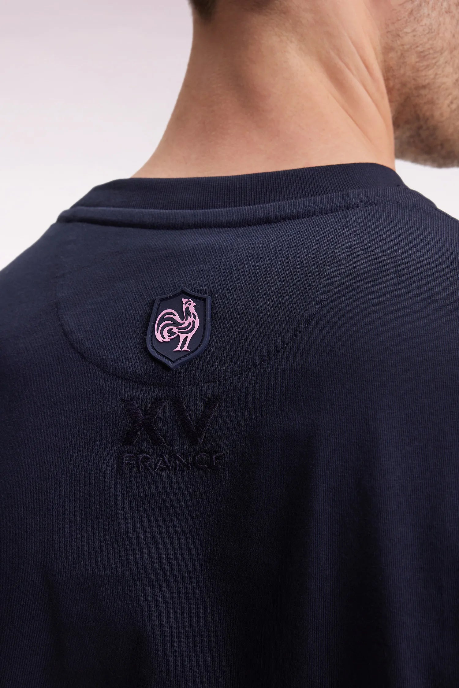 Eden Park_0_Navy Short-Sleeved Xv of France T-Shirt_H25MAITC0048_BLF_03