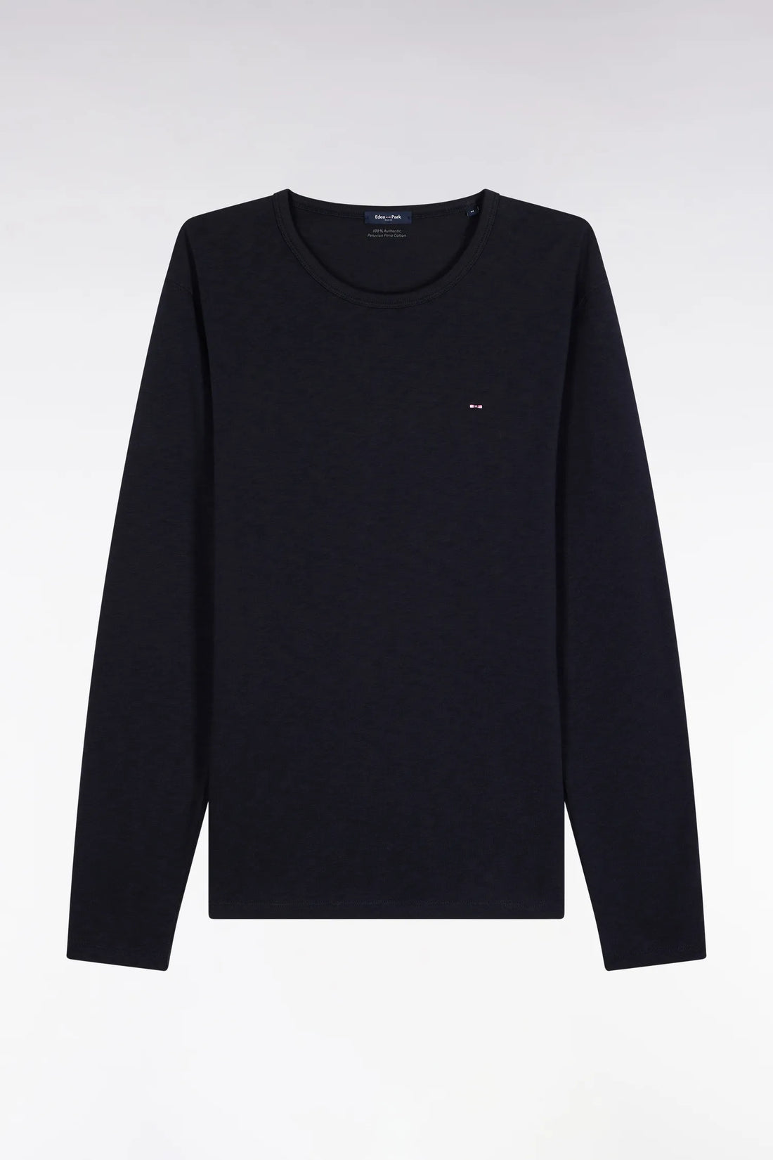 Eden Park_Blue_Navy Slub Cotton Long-Sleeved T-Shirt_H25MAITL0006_BLF_02