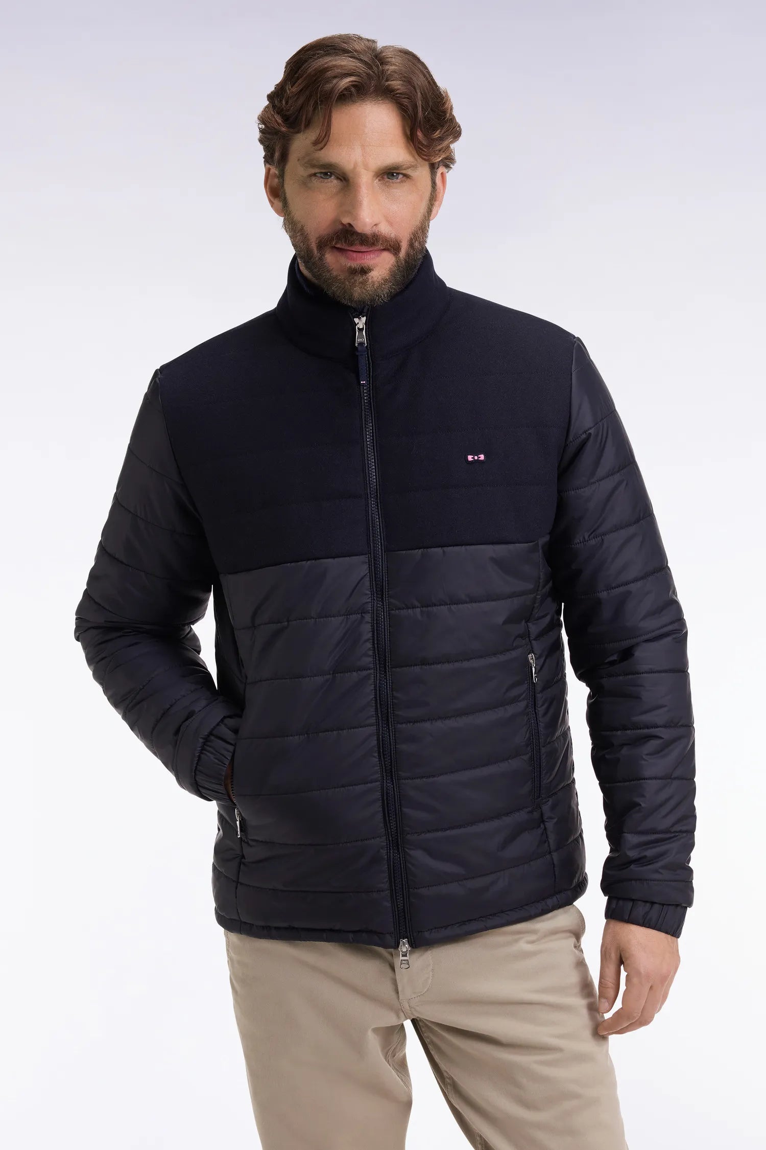 Eden Park_Blue_Marine Bi-Material Down Jacket_H25PAMDL0004_BLF_01