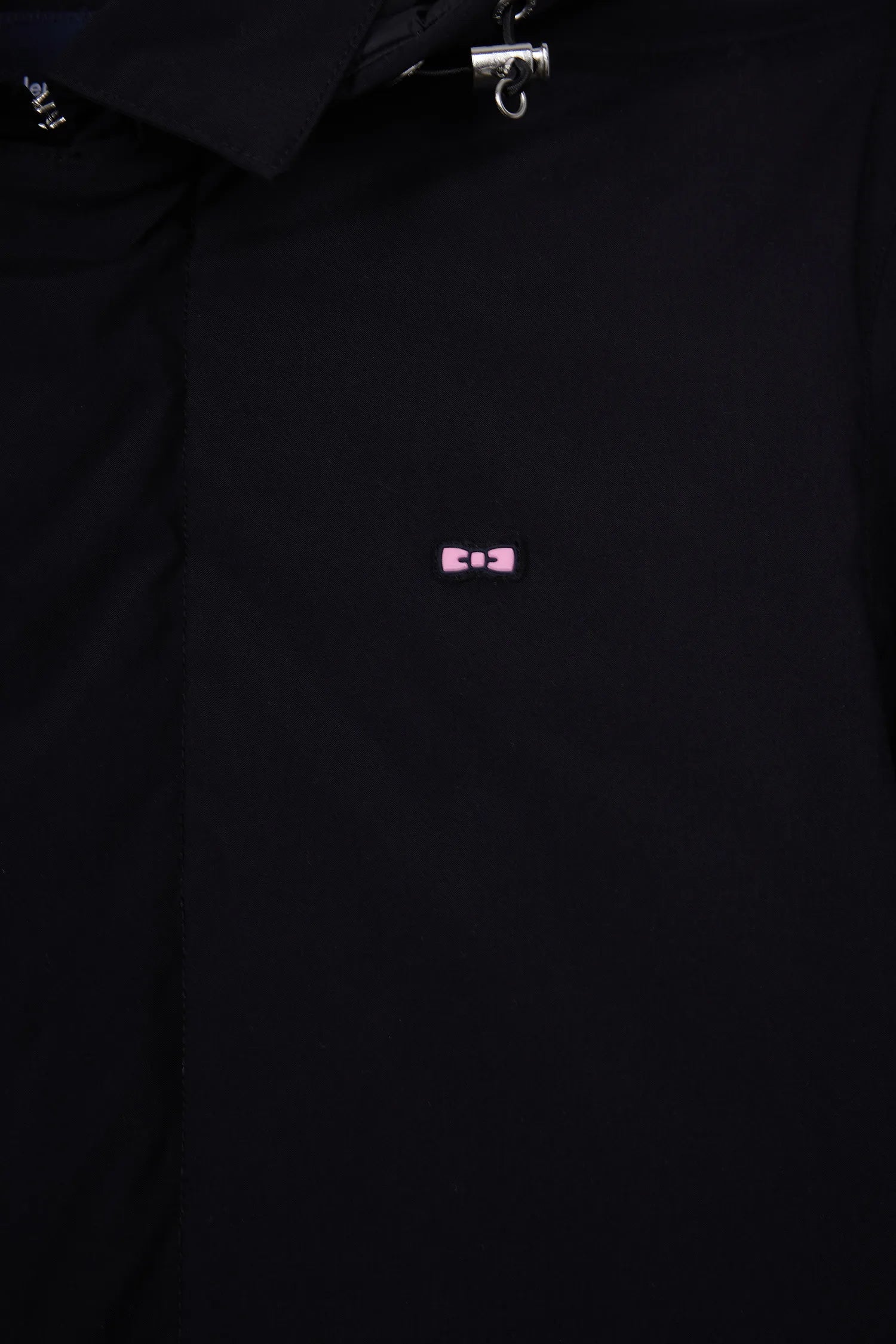 Eden Park_Black_Long Black Nylon Raincoat with Removable Hood_H25PAMIM0001_NO_06