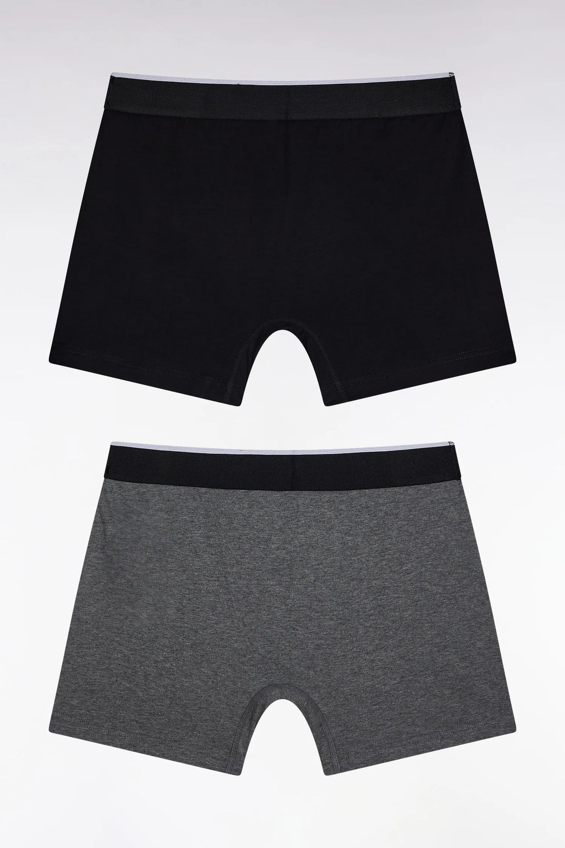 Eden Park_0_Pack of Two Black and Grey Stretch Cotton Jersey Boxer Briefs_H25SVEPK0006_GRF_02