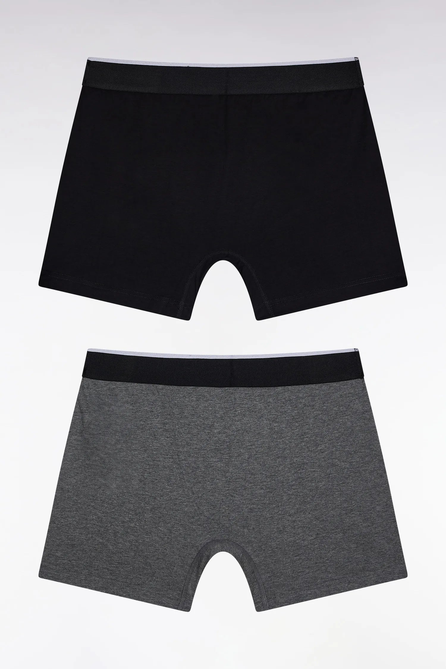Eden Park_0_Pack of Two Black and Grey Stretch Cotton Jersey Boxer Briefs_H25SVEPK0006_GRF_02