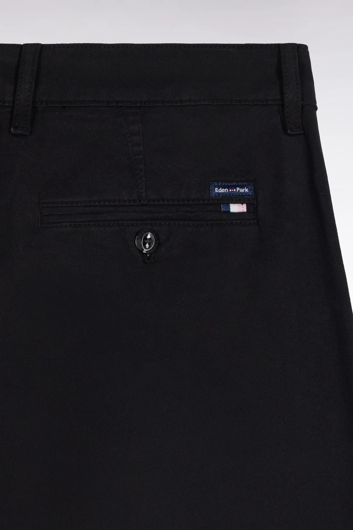 Eden Park 0 Men Wrinkle-Free Chinos in Black Stretch Cotton Gabardine SKU: H26BAS0C0001_NO Image 05
