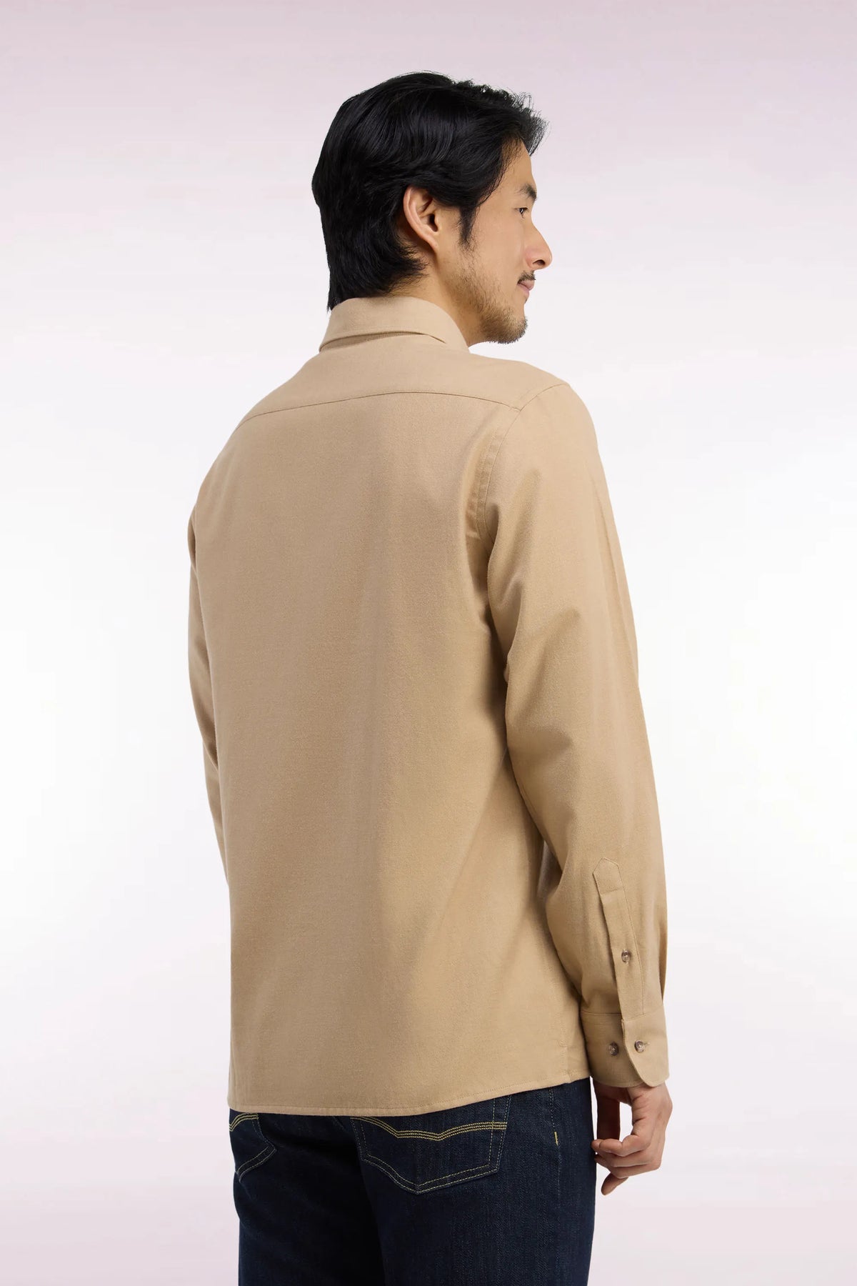 Eden Park Men Plain Caramel Cotton Shirt with a Straight Cut SKU: H26CHECL0051_BEM15 Image 04