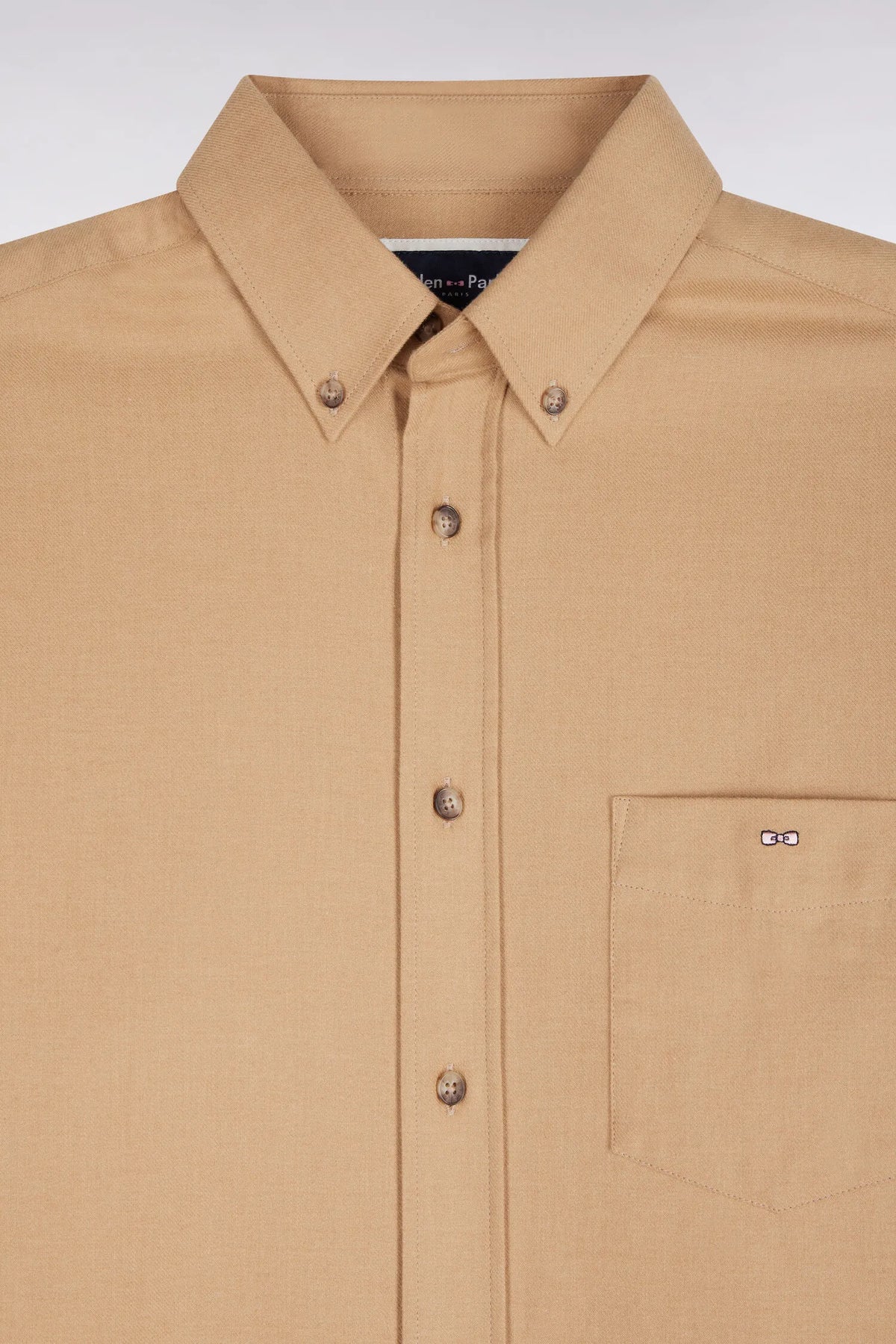 Eden Park Men Plain Caramel Cotton Shirt with a Straight Cut SKU: H26CHECL0051_BEM15 Image 05