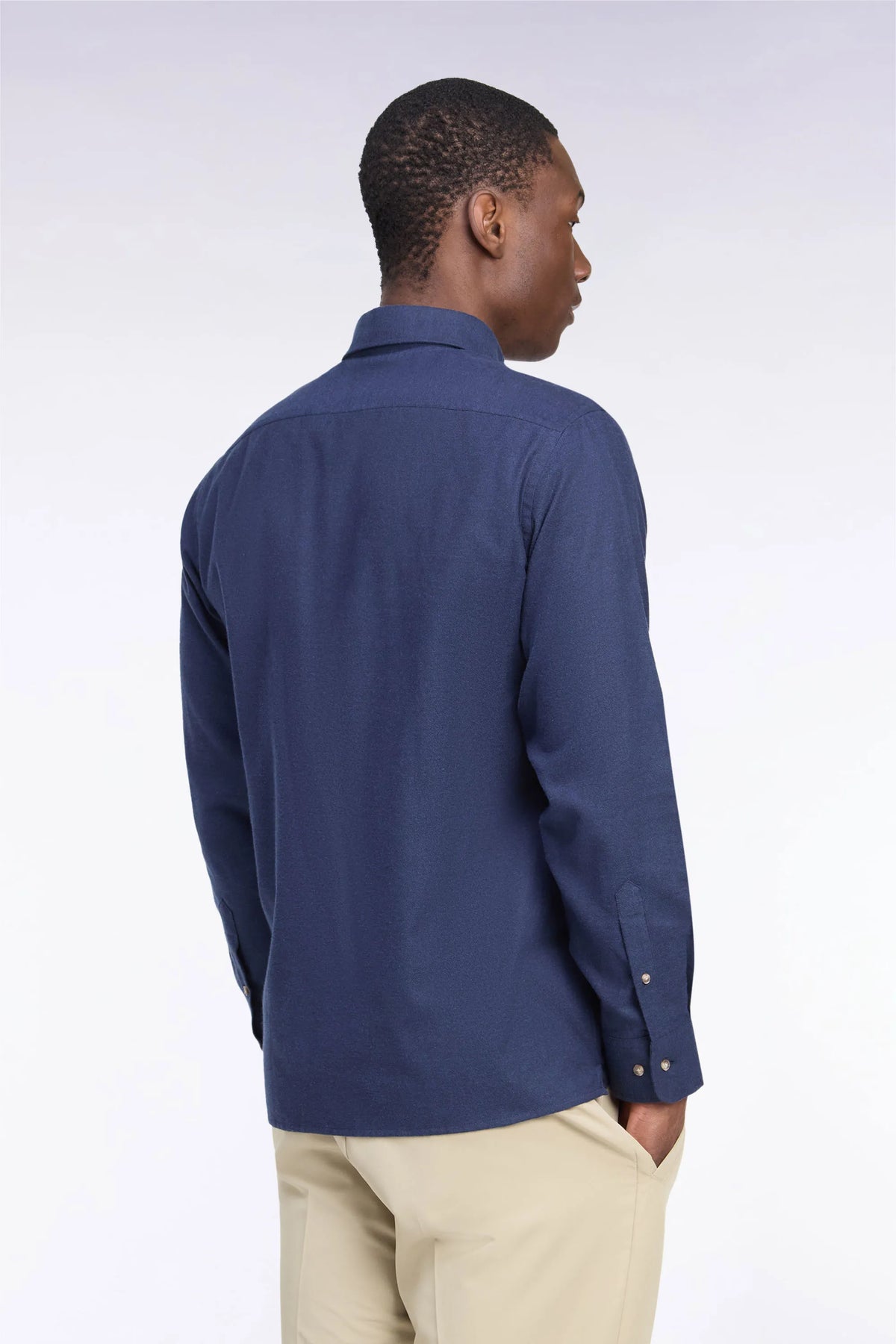 Eden Park Men Plain Navy Cotton Shirt with a Straight Cut SKU: H26CHECL0051_BLF27 Image 04