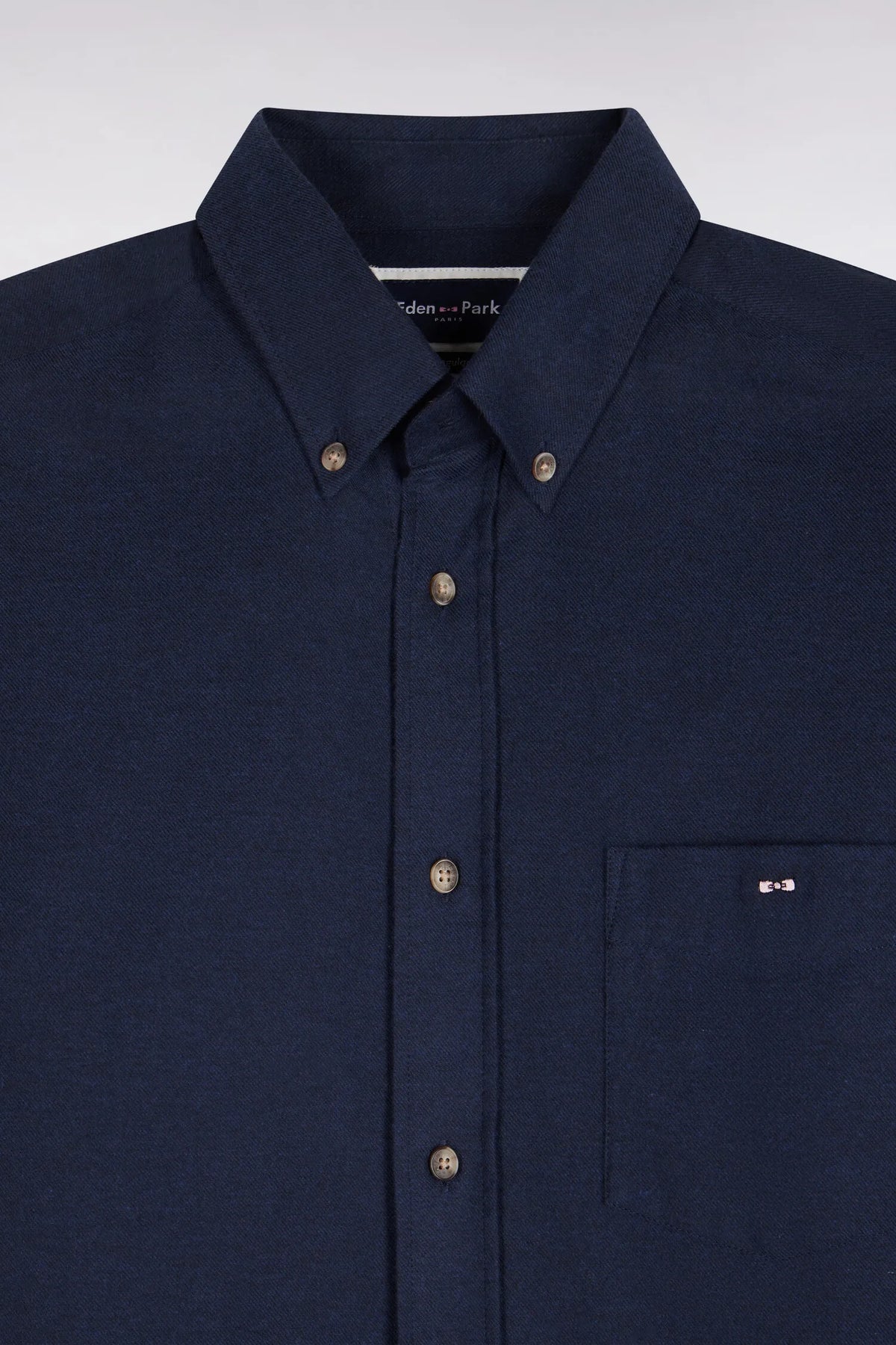 Eden Park Men Plain Navy Cotton Shirt with a Straight Cut SKU: H26CHECL0051_BLF27 Image 05
