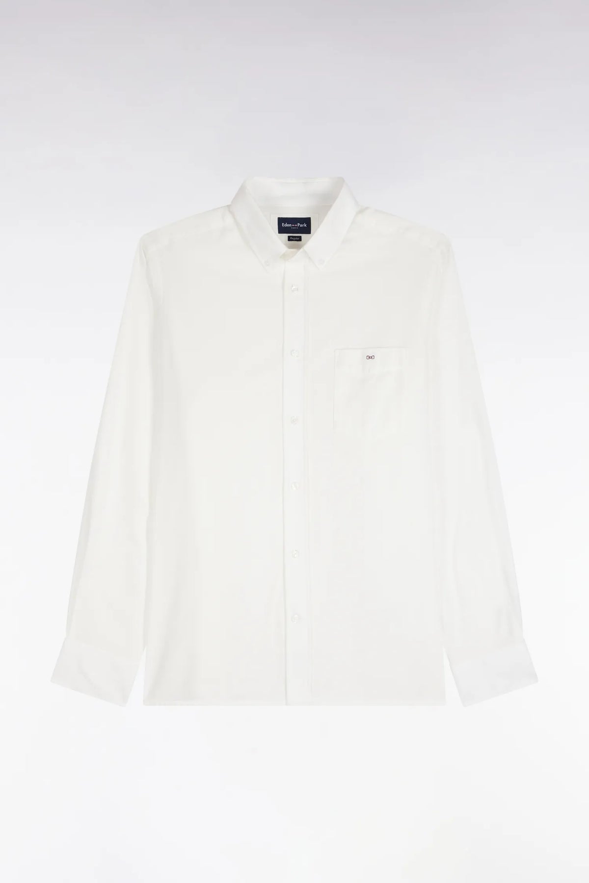 Eden Park Men Plain Ivory Cotton Shirt with a Straight Cut SKU: H26CHECL0051_ECC Image 02