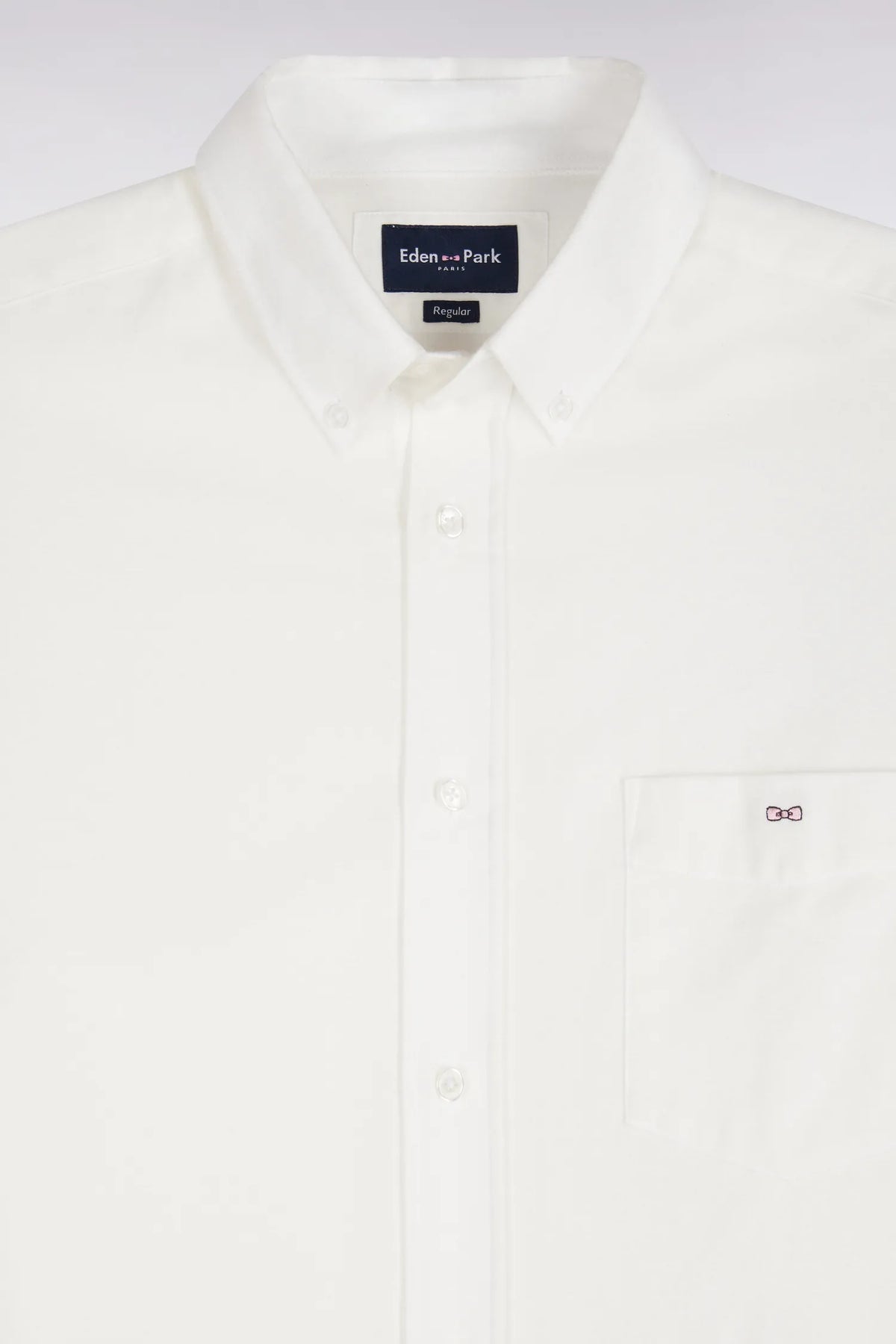 Eden Park Men Plain Ivory Cotton Shirt with a Straight Cut SKU: H26CHECL0051_ECC Image 05