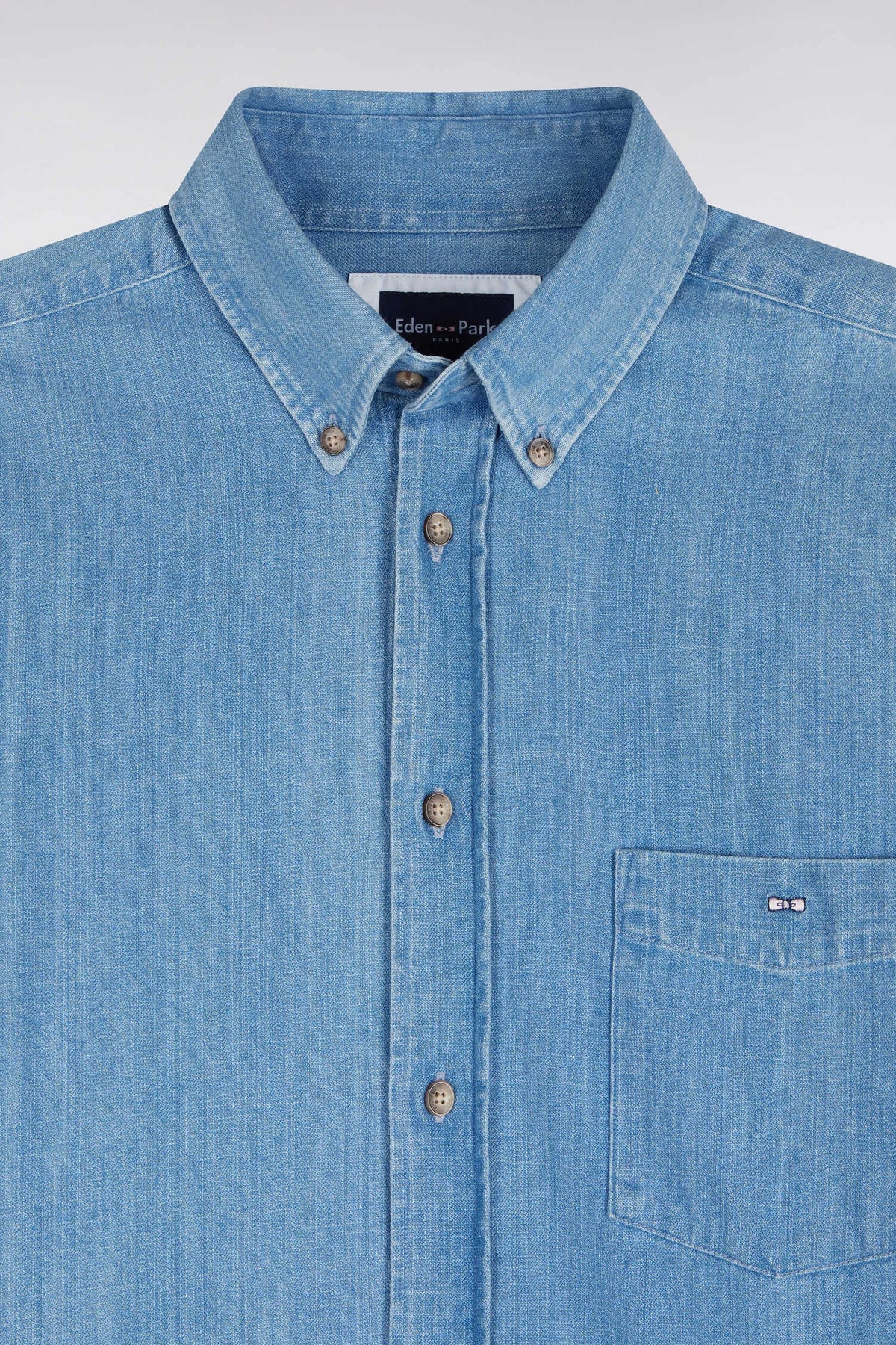 Eden Park Men Straight Cut Sky Denim Shirt SKU: H26CHECL0078_BLC6 Image 05