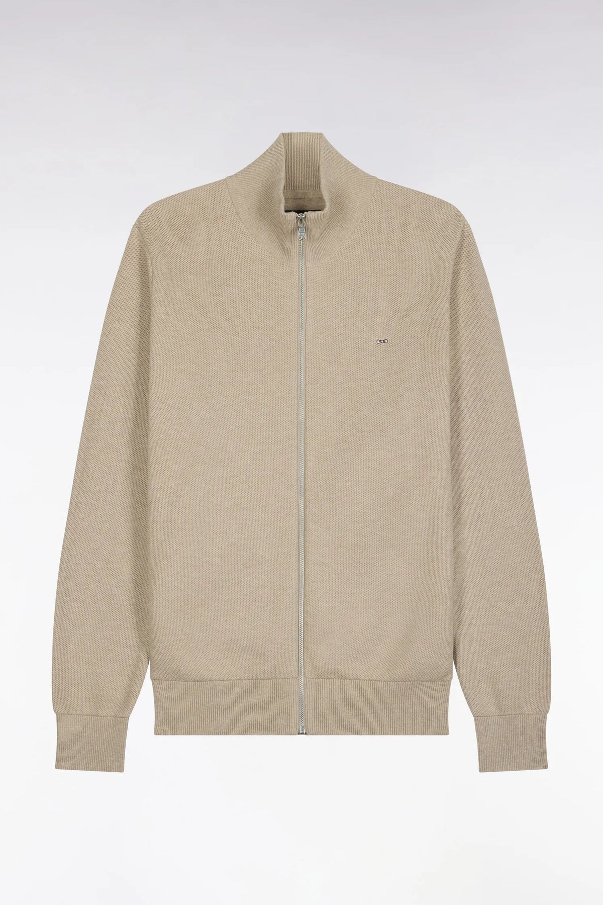 Eden Park 0 Men Zipped Beige Cotton Cardigan Straight Cut SKU: H26MAICA0002_BEM30 Image 02