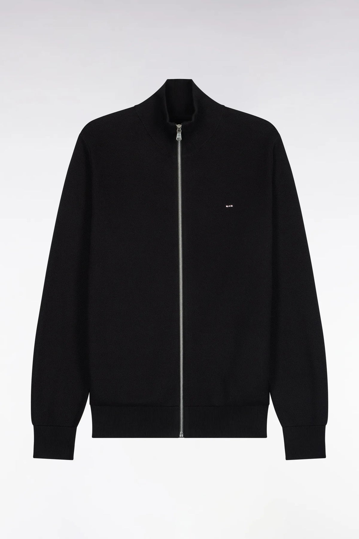 Eden Park 0 Men Straight Cut Black Cotton Zip-Up Cardigan SKU: H26MAICA0002_NO Image 02