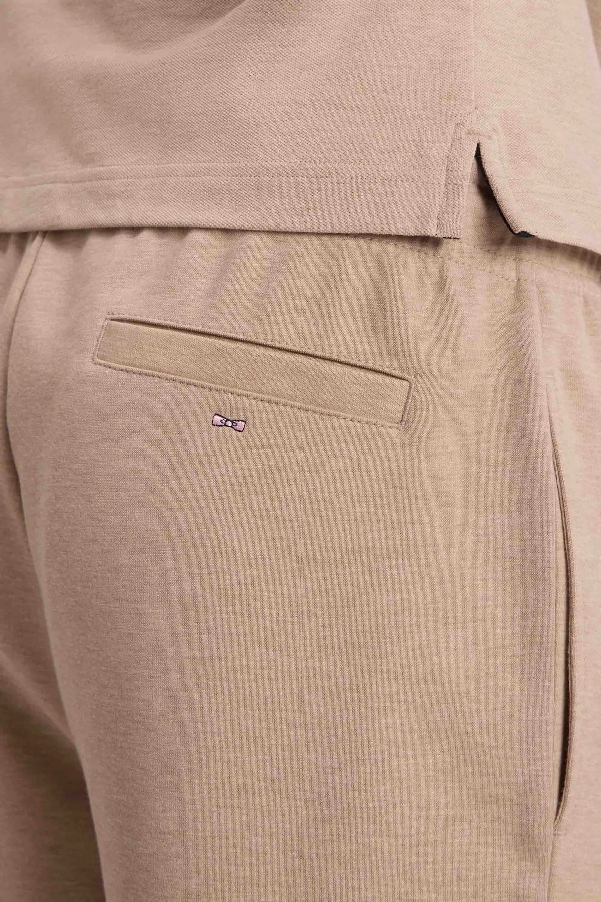 Eden Park Men Beige Stretch Cotton Interlock Joggers with a Straight Cut SKU: H26MAIJO0005_BEC13 Image 06