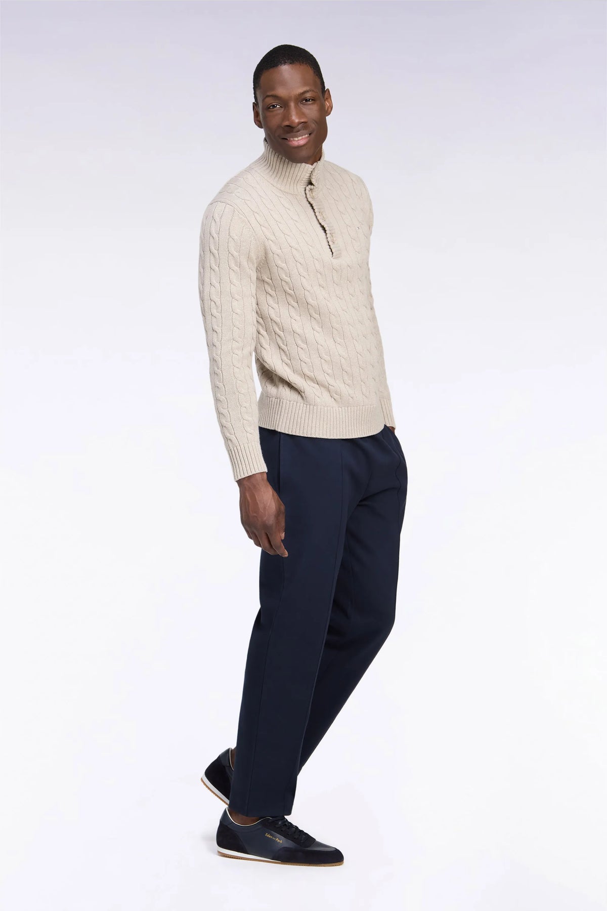 Eden Park Men Straight-Cut Navy Stretch Cotton Interlock Joggers SKU: H26MAIJO0005_BLF Image 03