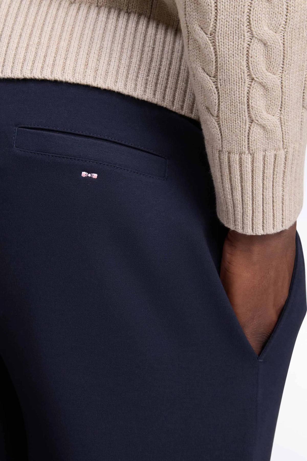 Eden Park Men Straight-Cut Navy Stretch Cotton Interlock Joggers SKU: H26MAIJO0005_BLF Image 06