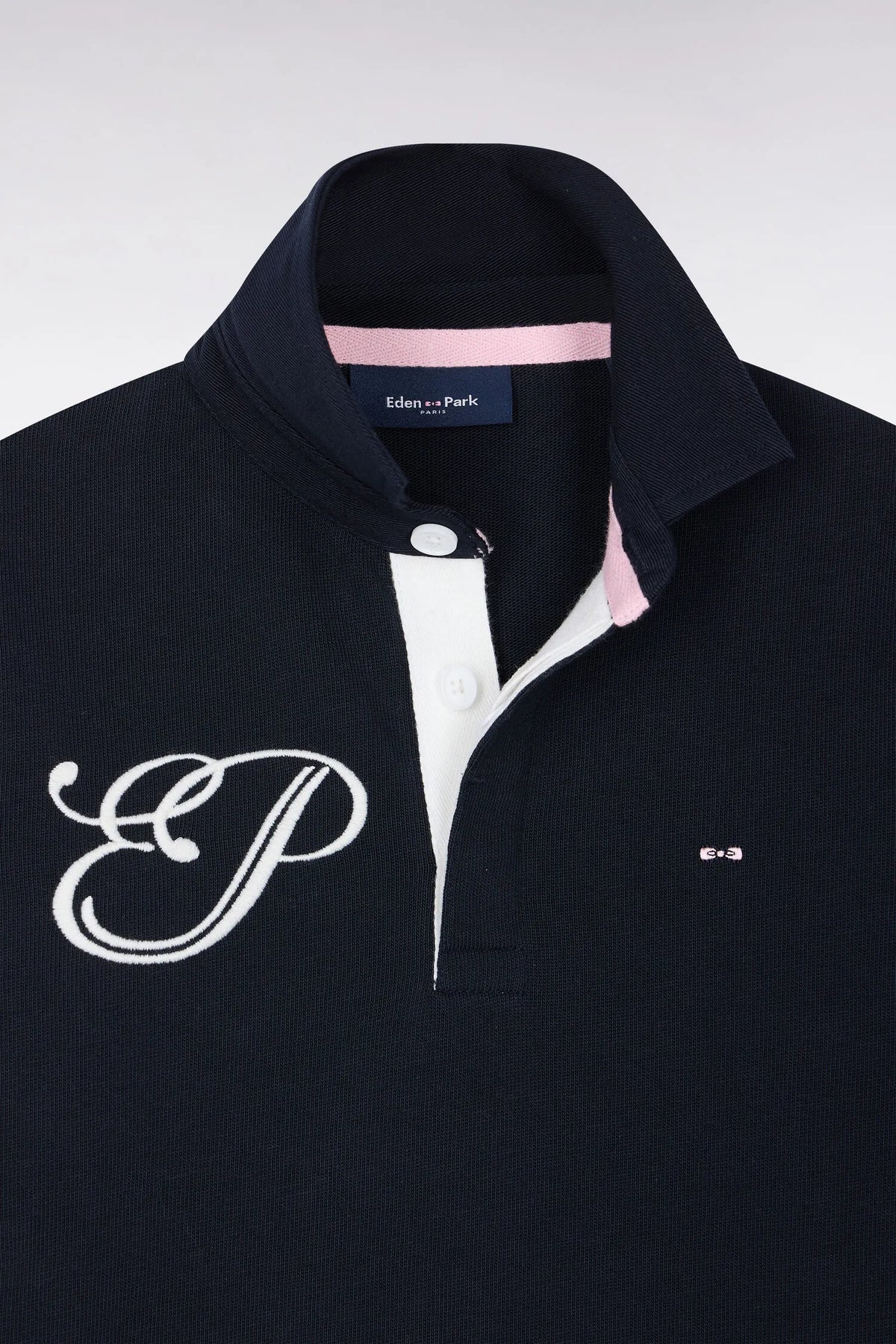 Eden Park 0 Boys Straight-Cut Embroidered Navy Cotton Long-Sleeved Jersey SKU: H26MAIML0028_BLF Image 02