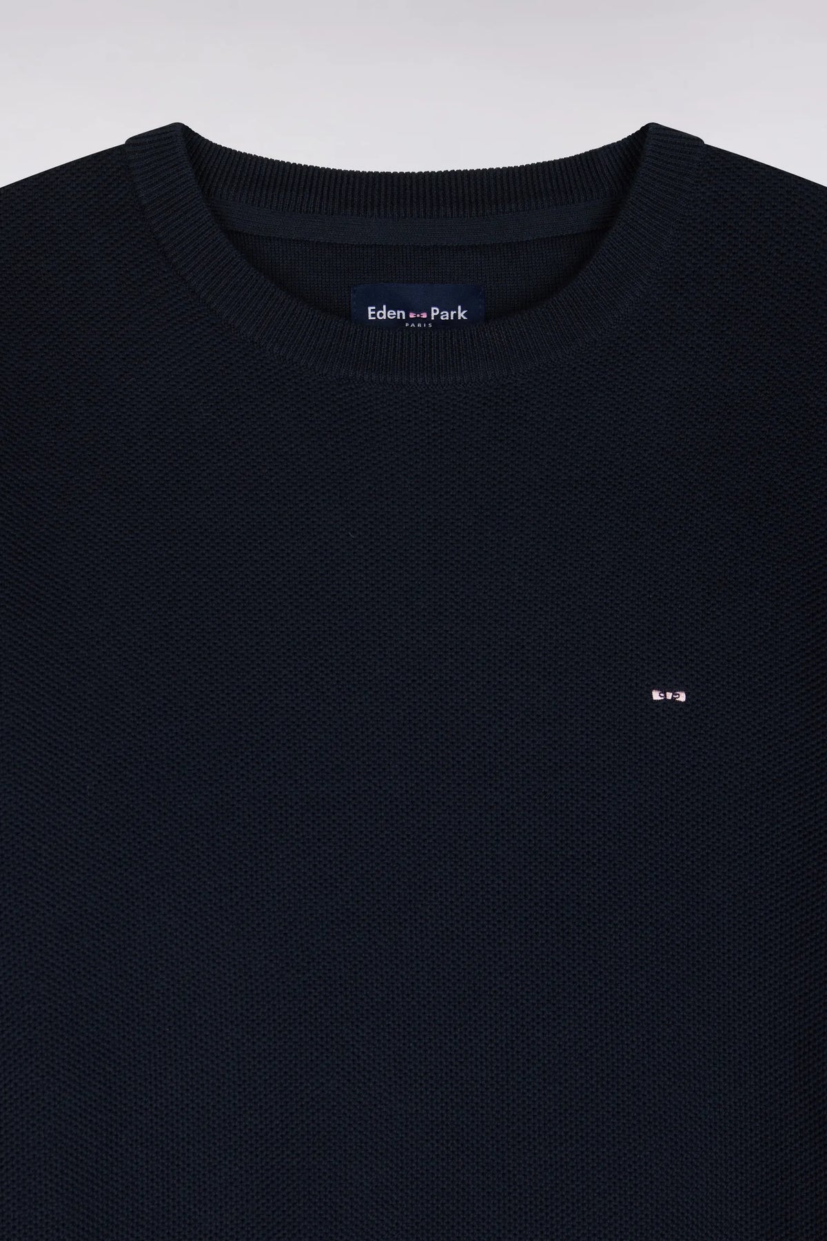 Eden Park 0 Men Round-Neck Sweater in Navy Cotton with a Straight Cut SKU: H26MAIPU0005_BLF Image 05