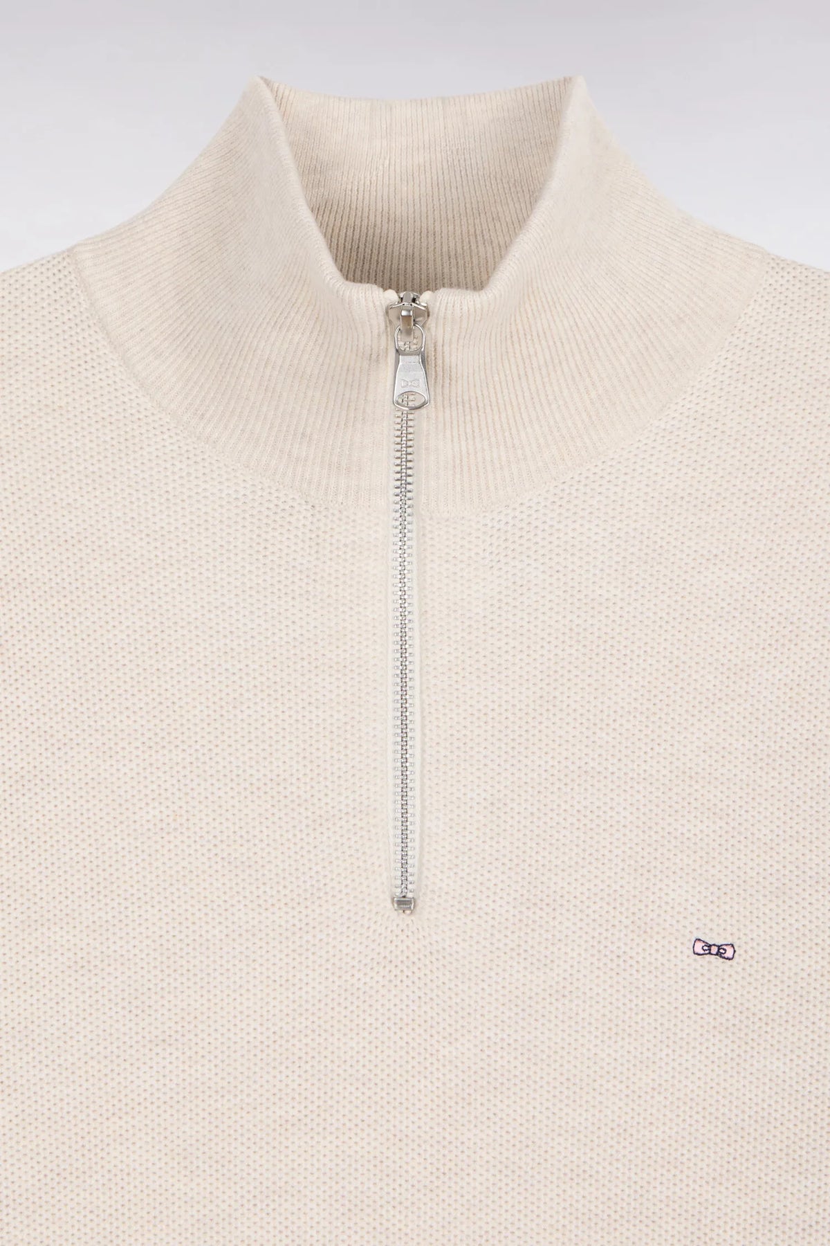 Eden Park 0 Men Straight-Cut Ecru Cotton Trucker Collar Sweater SKU: H26MAIPU0006_BEC15 Image 05