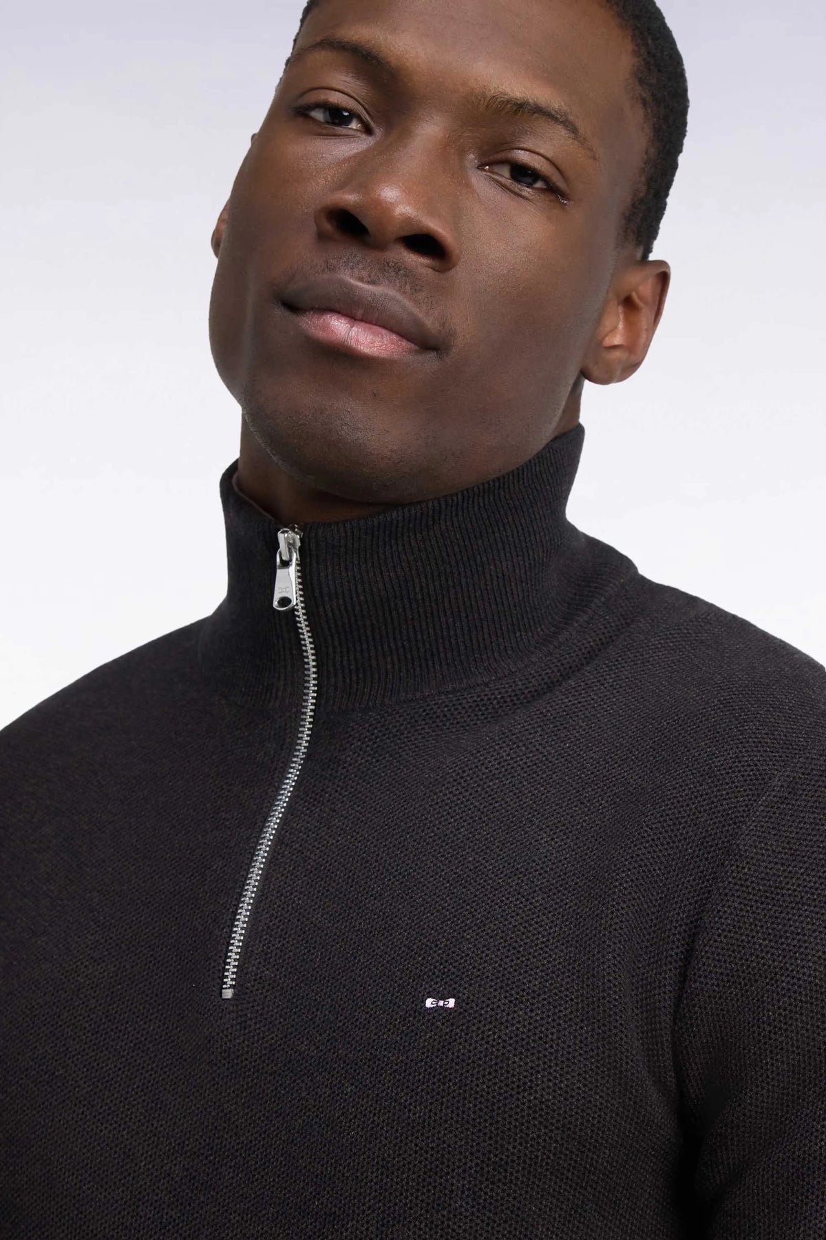 Eden Park 0 Men Straight-Cut Brown Cotton Trucker Collar Sweater SKU: H26MAIPU0006_MAF1 Image 06