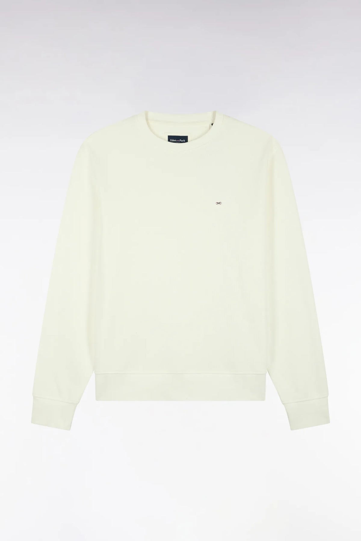 Eden Park 0 Men Straight-Cut Ecru Cotton Fleece Crewneck Sweatshirt SKU: H26MAISW0001_BEC15 Image 02