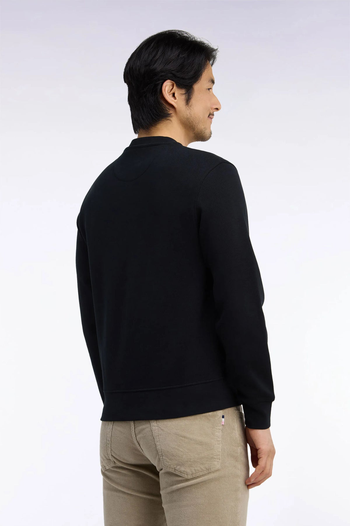 Eden Park 0 Men Straight-Cut Black Cotton Fleece Crewneck Sweatshirt SKU: H26MAISW0001_NO Image 04
