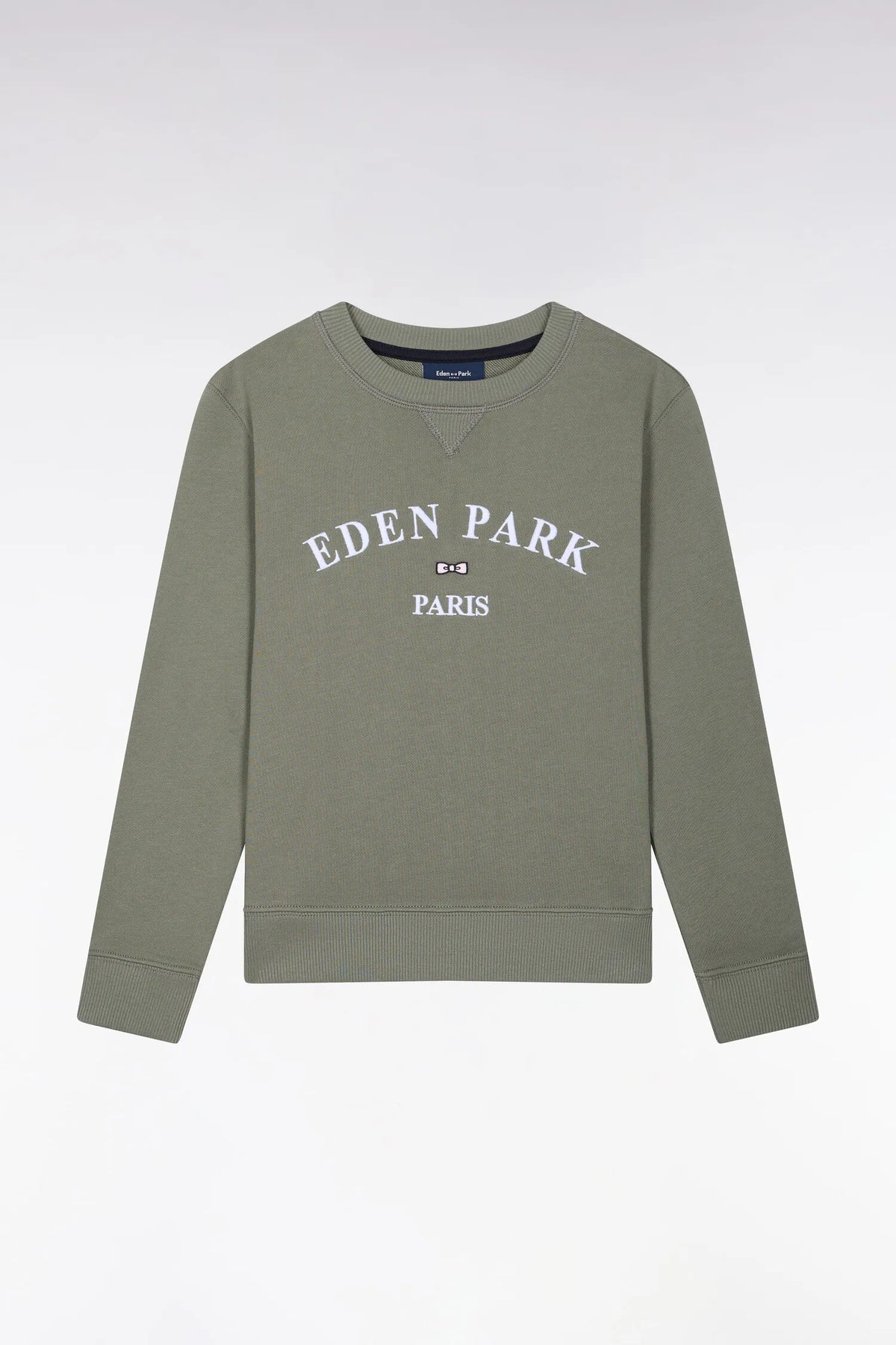 Eden Park Boys Khaki Terry Cotton Sweatshirt with Eden Park Straight Cut Embroidery SKU: H26MAISW0030_KAF8 Image 01