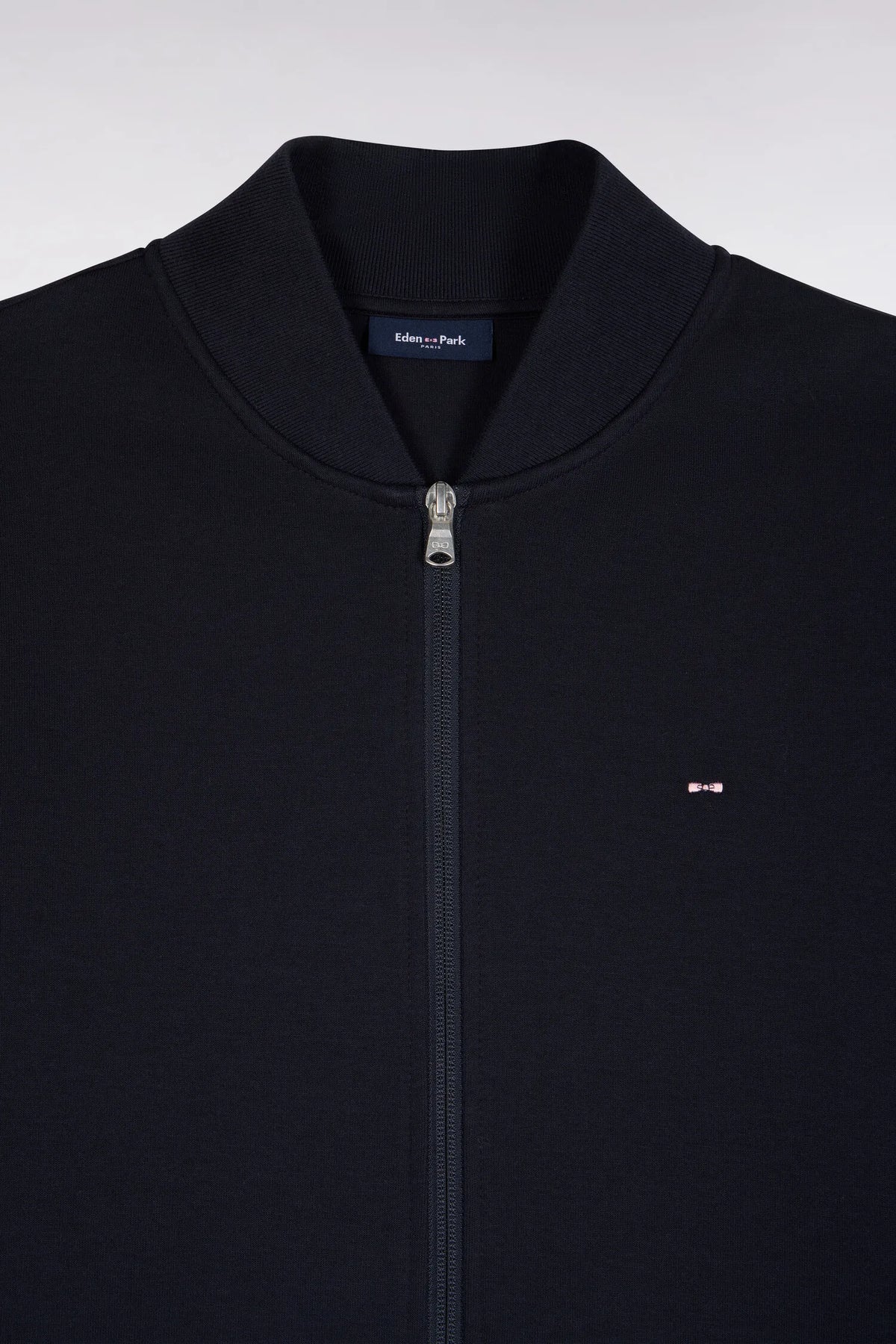Eden Park Men Zipped Navy Interlock Sweatshirt with Ribbed Straight Cut Teddy SKU: H26MAISW0036_BLF Image 05