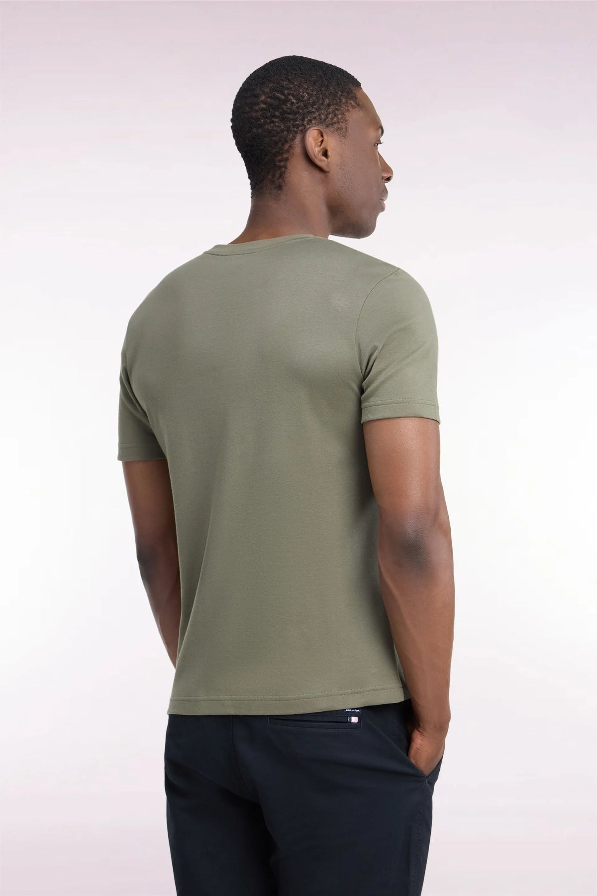 Eden Park Men Straight Cut Olive Green Cotton Short-Sleeved T-Shirt SKU: H26MAITC0009_KAF10 Image 04