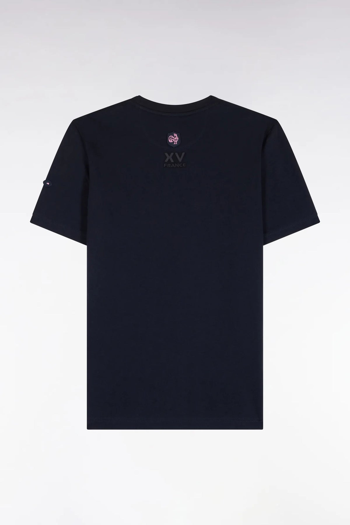 Eden Park Men Short-Sleeved Navy Cotton T-Shirt with XV De France Screen Print Straight Cut SKU: H26MAITC0034_BLF Image 02