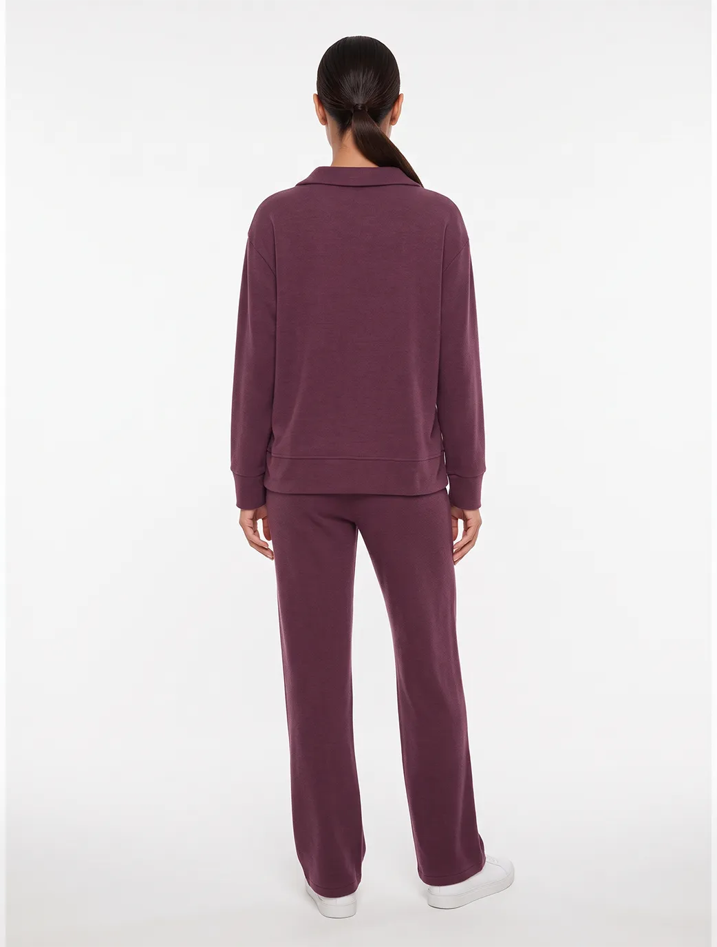 Marie France Burgundy Women Stayin Pant SKU: HWSTAYINPANT_Burgundy Image 04
