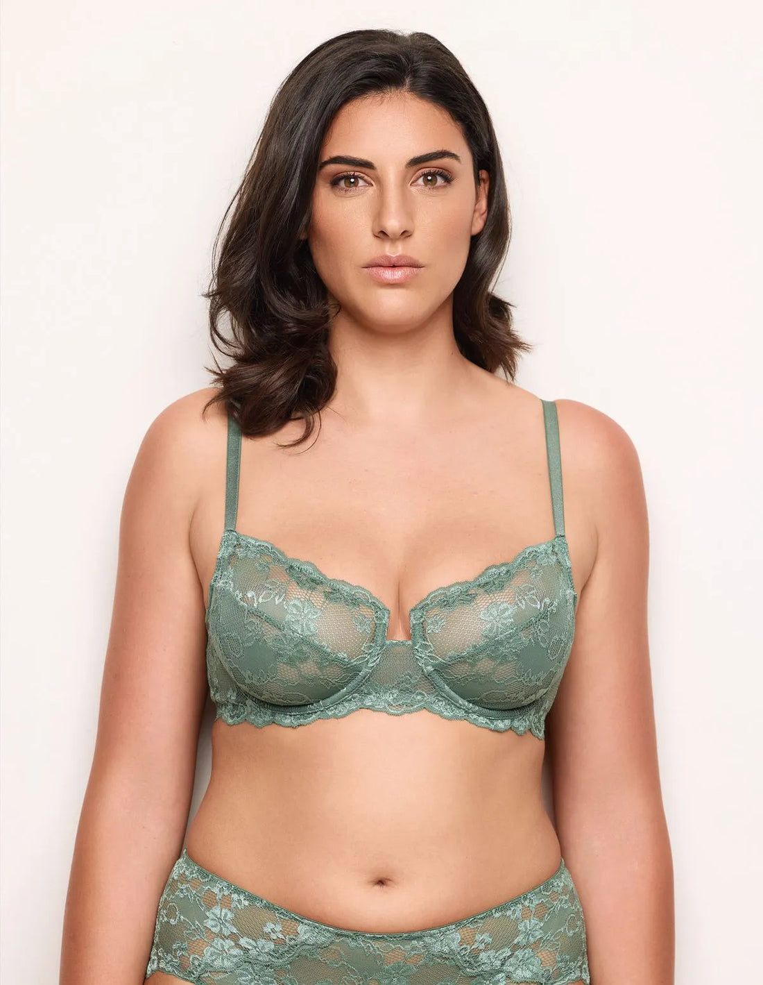 Yamamay_Sage Green_Unlined Balconette Bra with Underwire in Different Cup Sizes Ð Primula Color_IBAD183003_120_02