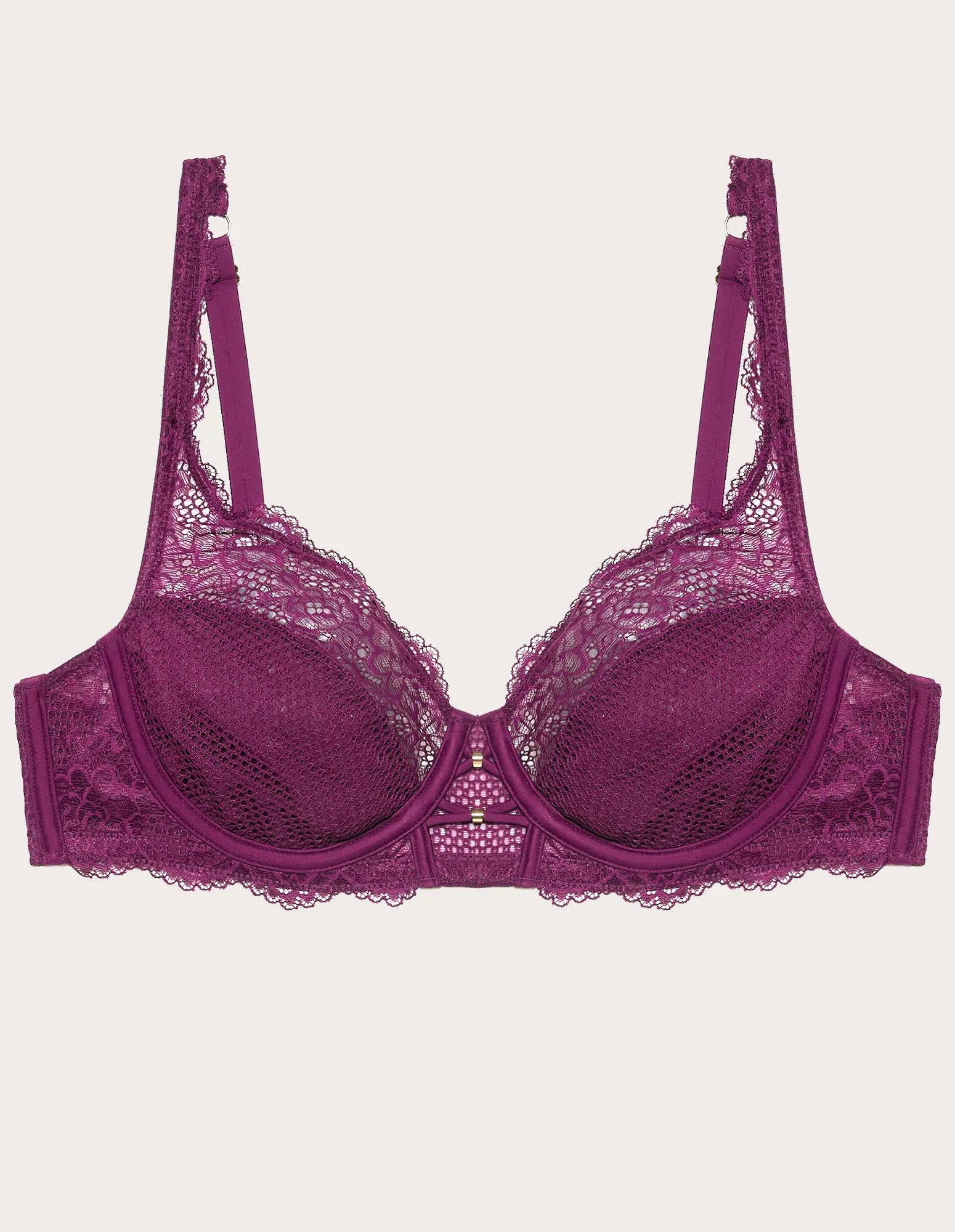 Yamamay_PLUM_Unlined Balconette Bra with Differentiated Cups and Underwire Ð Catchy_IBAD183016_084_05