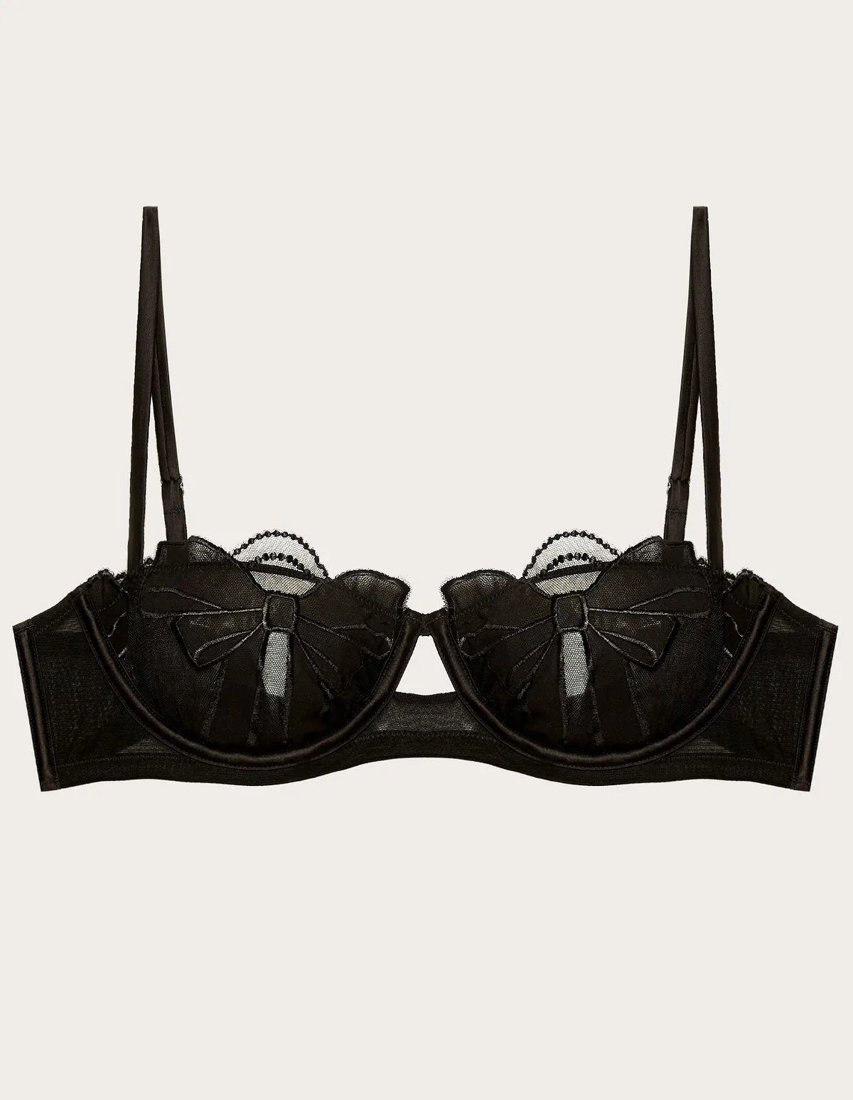 Yamamay_Black_Unlined Underwired Tulle Balconette Bra Ð Chic Bow_IBLD183002_072_05