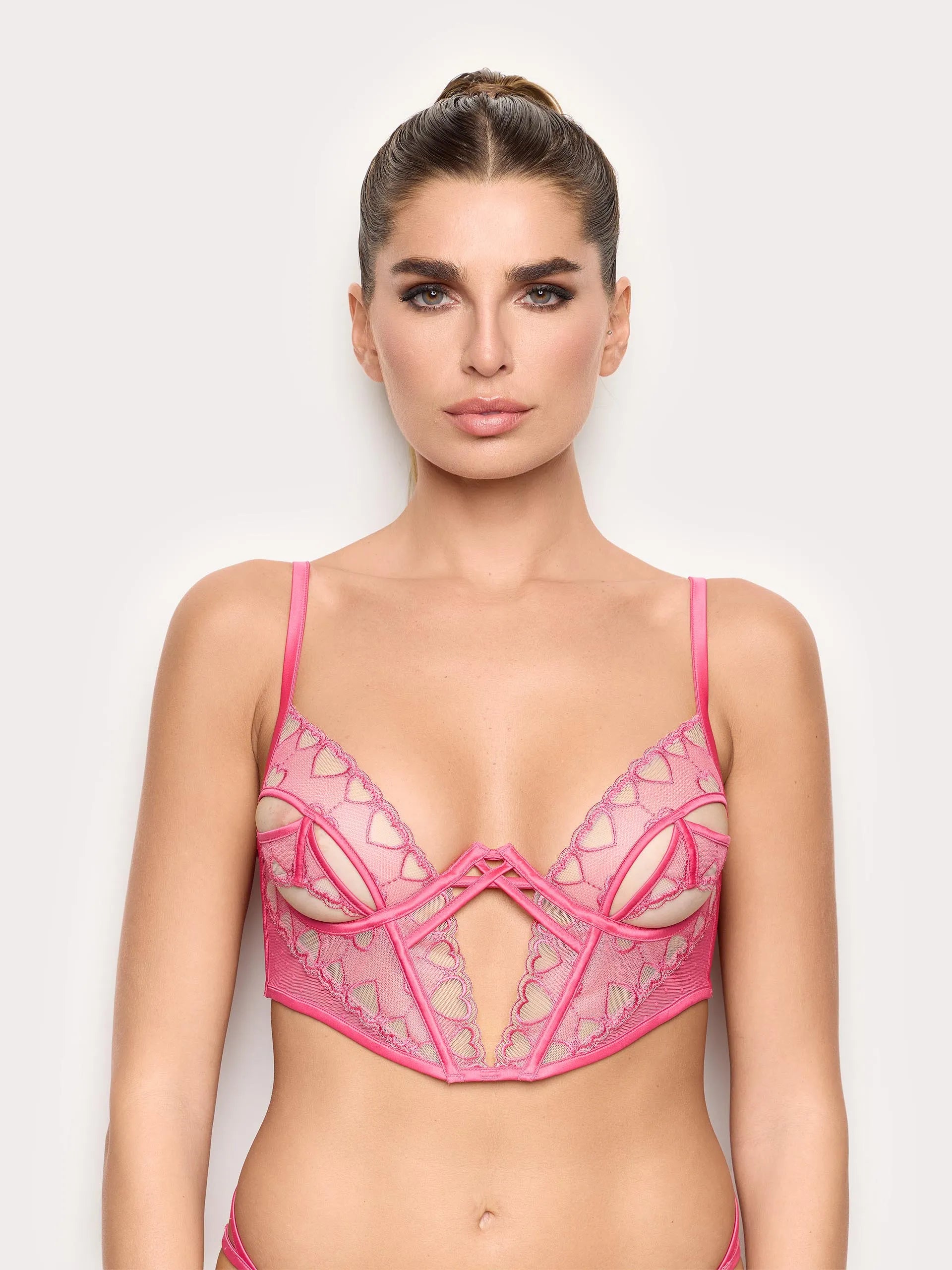 Yamamay_Fuchsia_Unlined Bustier with Underwire in Embroidered Tulle - Priv� Beloved_IBRD191008_040_02