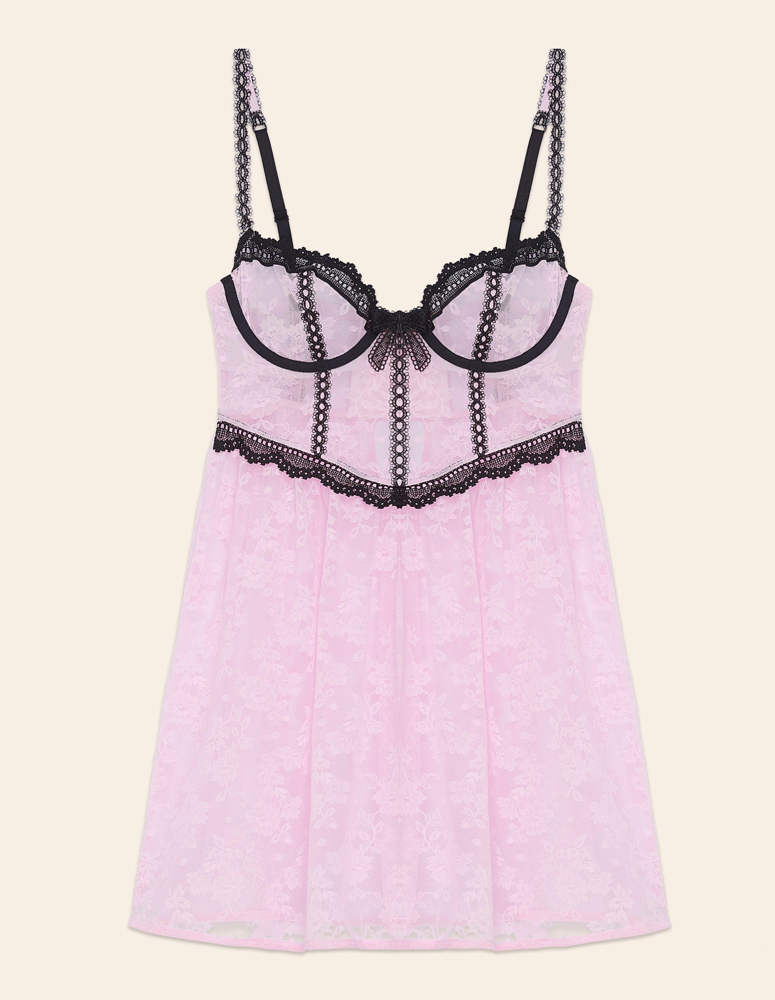 Yamamay_Lily Unpadded Lace Babydoll with Underwire_ICRD181003_900_04