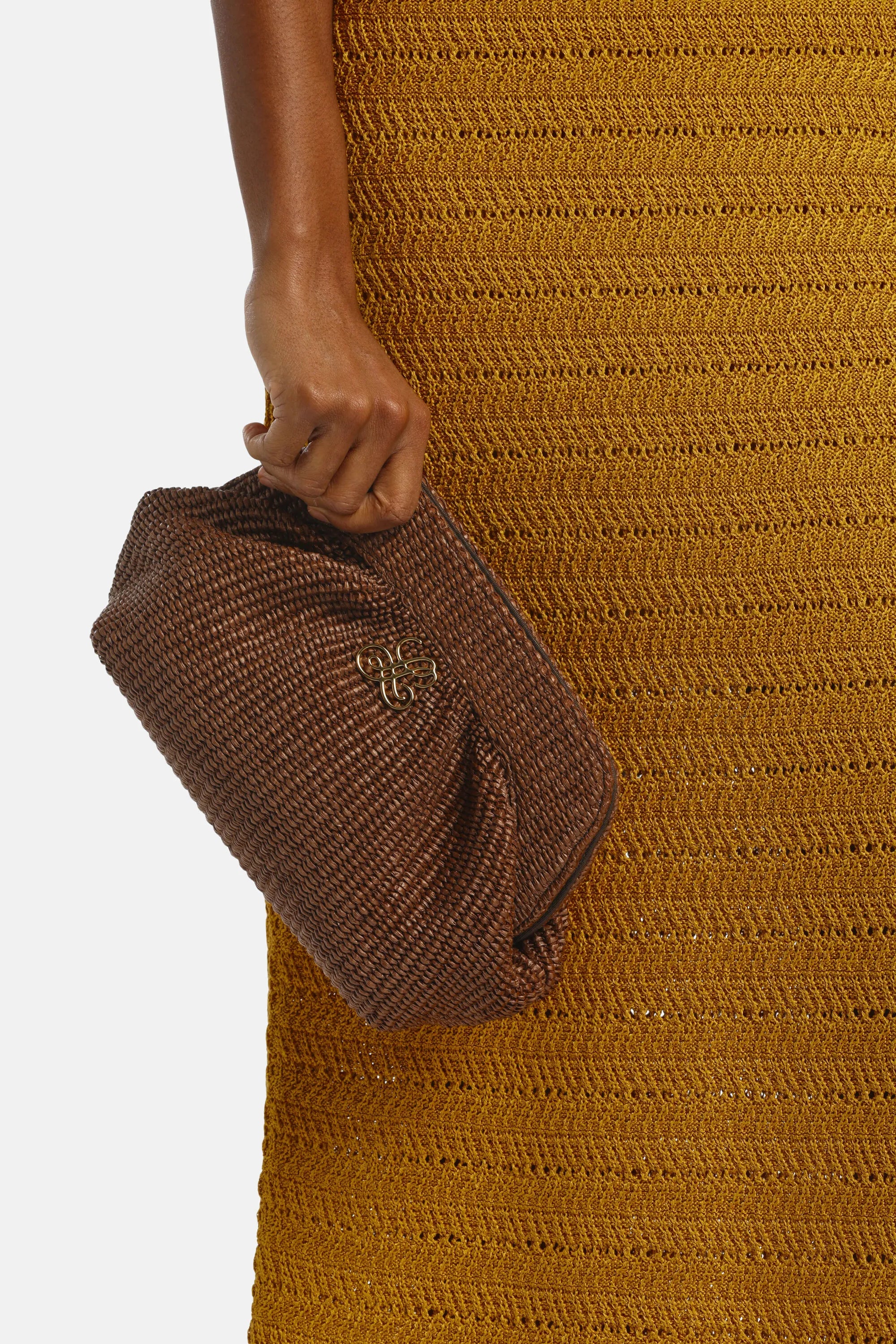Luisa Spagnoli Cioccolato/Oro Women Ilarita - Raffia Clutch SKU: ILARITA_0944 0002 Image 03