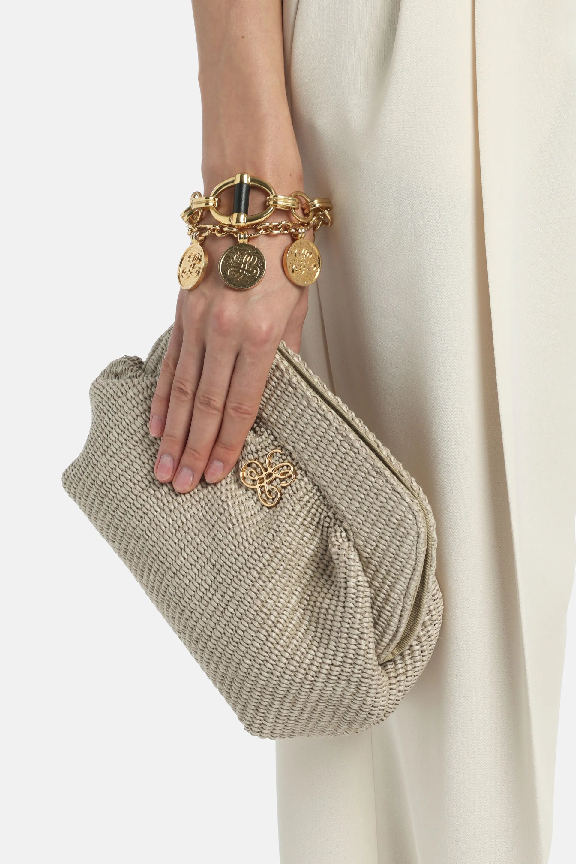 Luisa Spagnoli Naturale/Oro Women Ilarita - Raffia Clutch SKU: ILARITA_1182 0002 Image 02