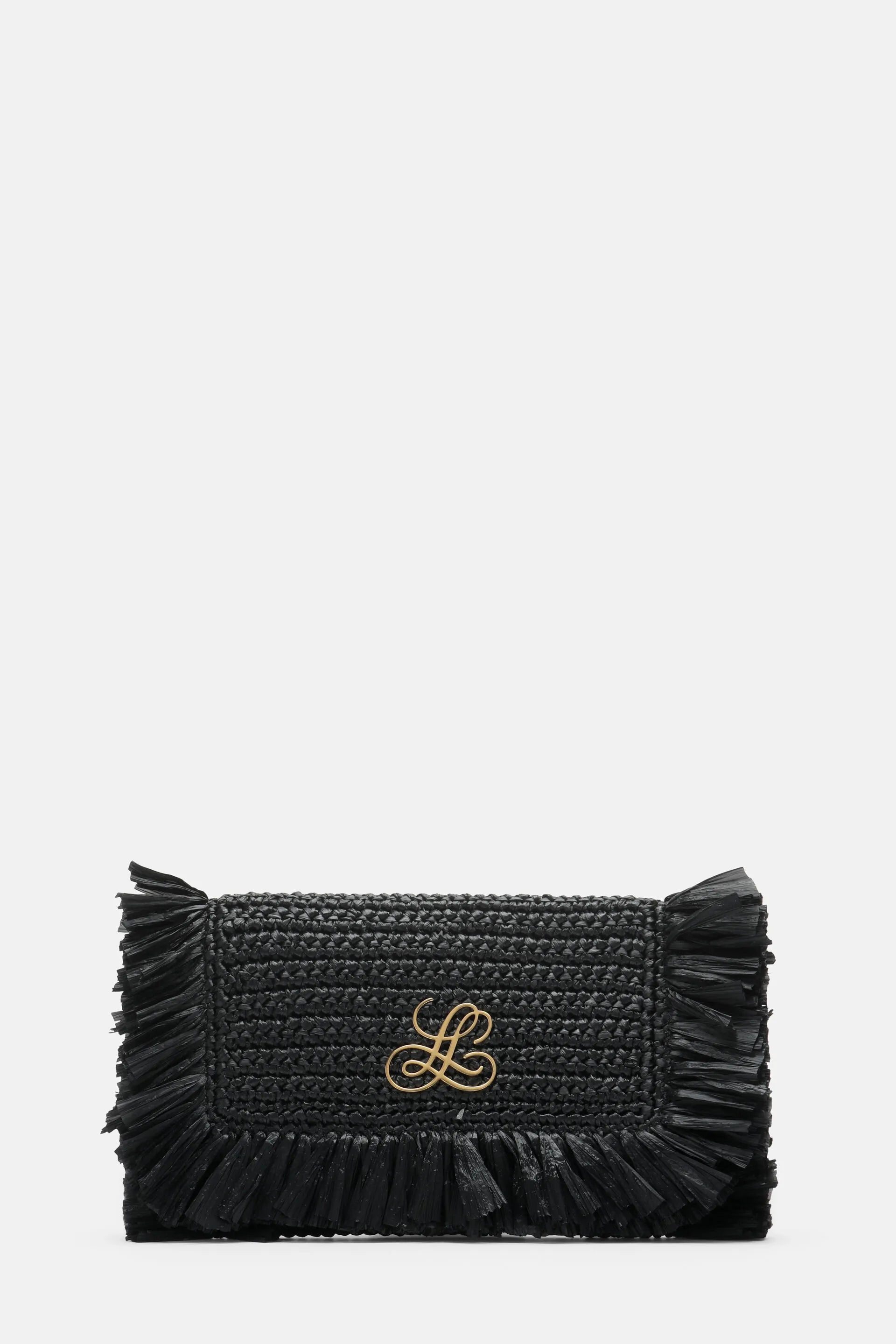 Luisa Spagnoli Nero/Oro Satinato Women Ili - Fringed Clutch SKU: ILI_0101 0018 Image 01