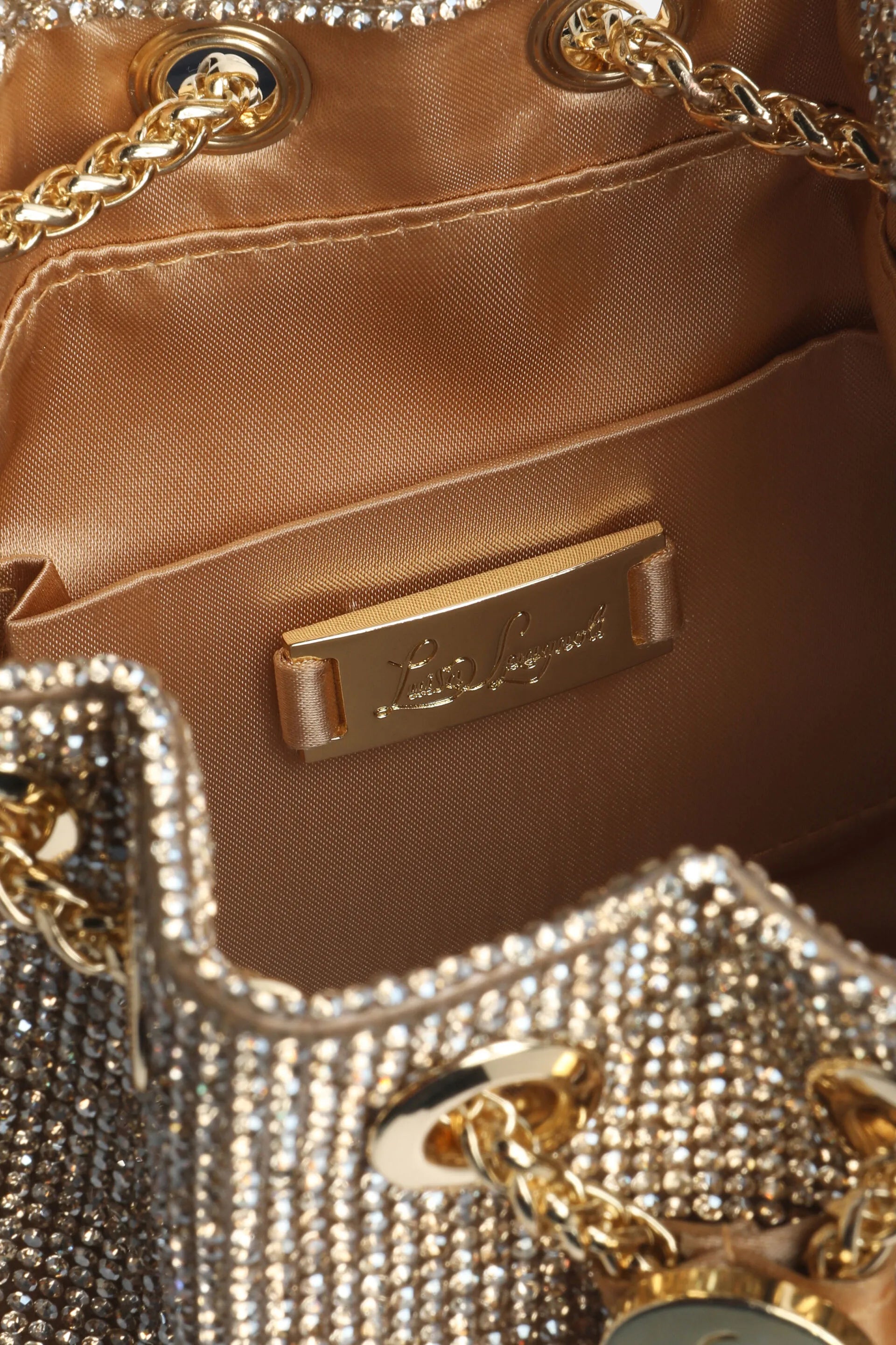 Luisa Spagnoli Crystal Peach/Oro Women Insolita - Elegant Crystal-Embellished Bag SKU: INSOLITA_0094 0002 Image 06