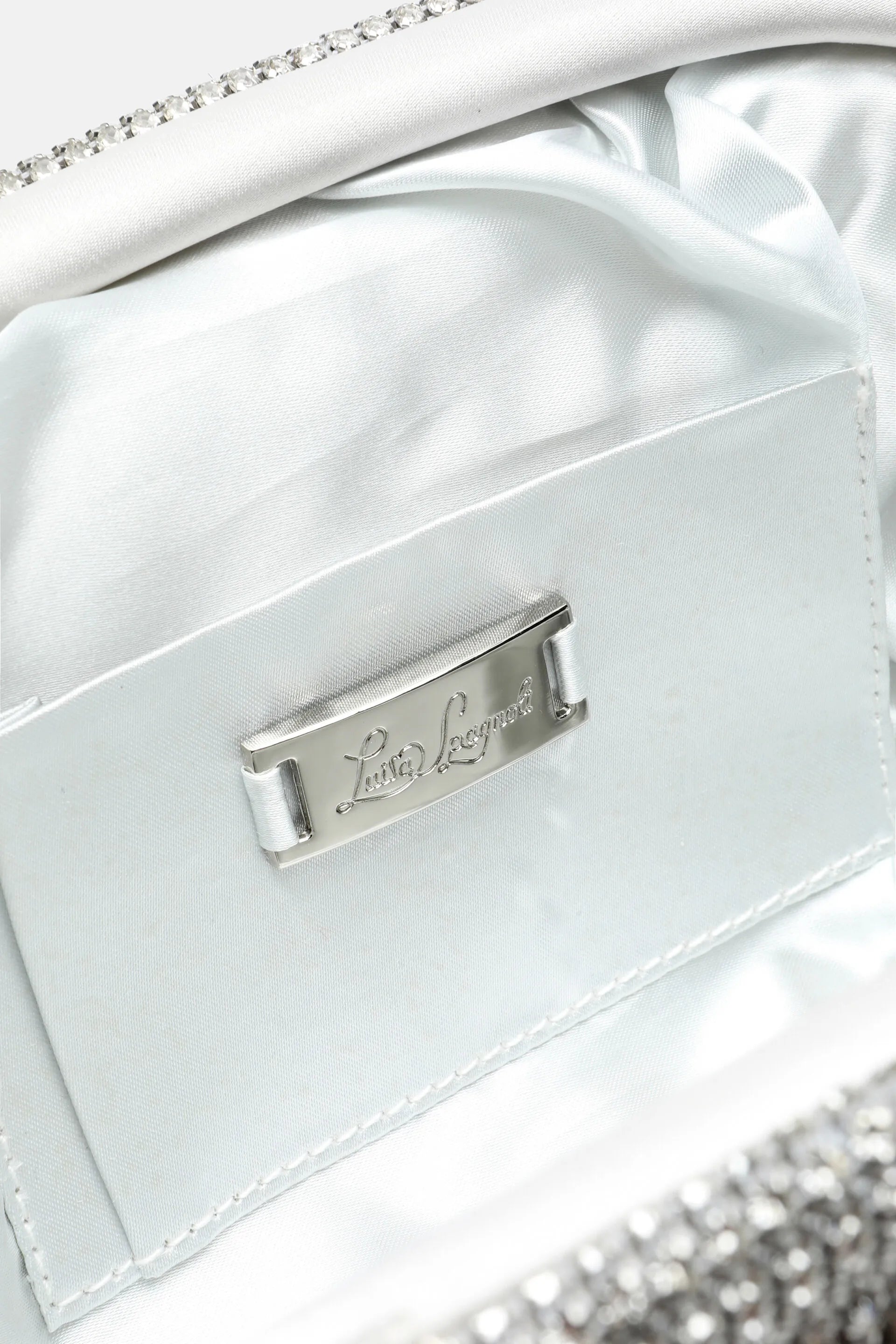 Luisa Spagnoli Nickel/Nickel Women Invitata - Small Crystal-Embellished Clutch SKU: INVITATA C_0001 0001 Image 06