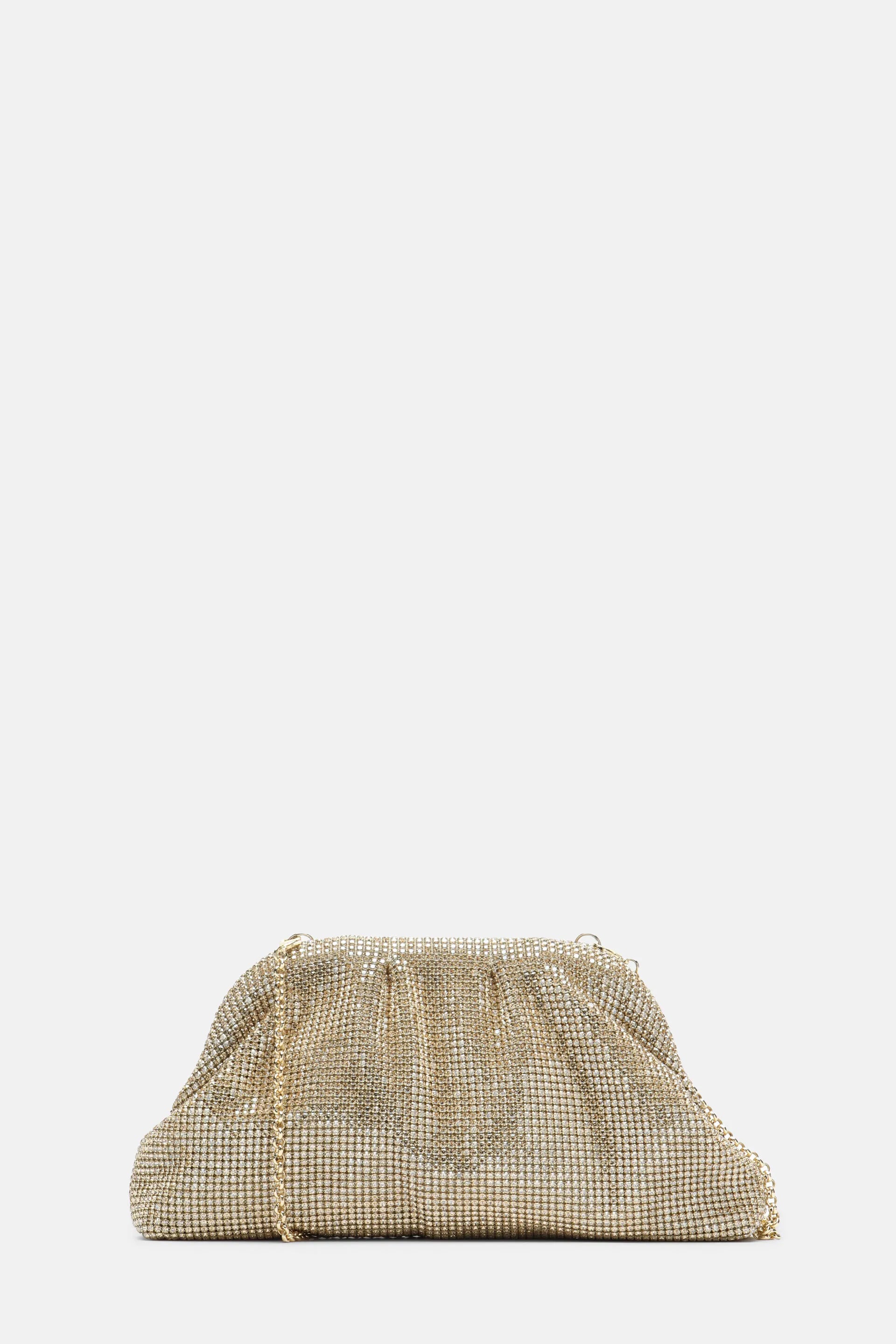 Luisa Spagnoli Nickel/Oro Women Invitata - Small Crystal-Embellished Clutch SKU: INVITATA C_0001 0002 Image 01