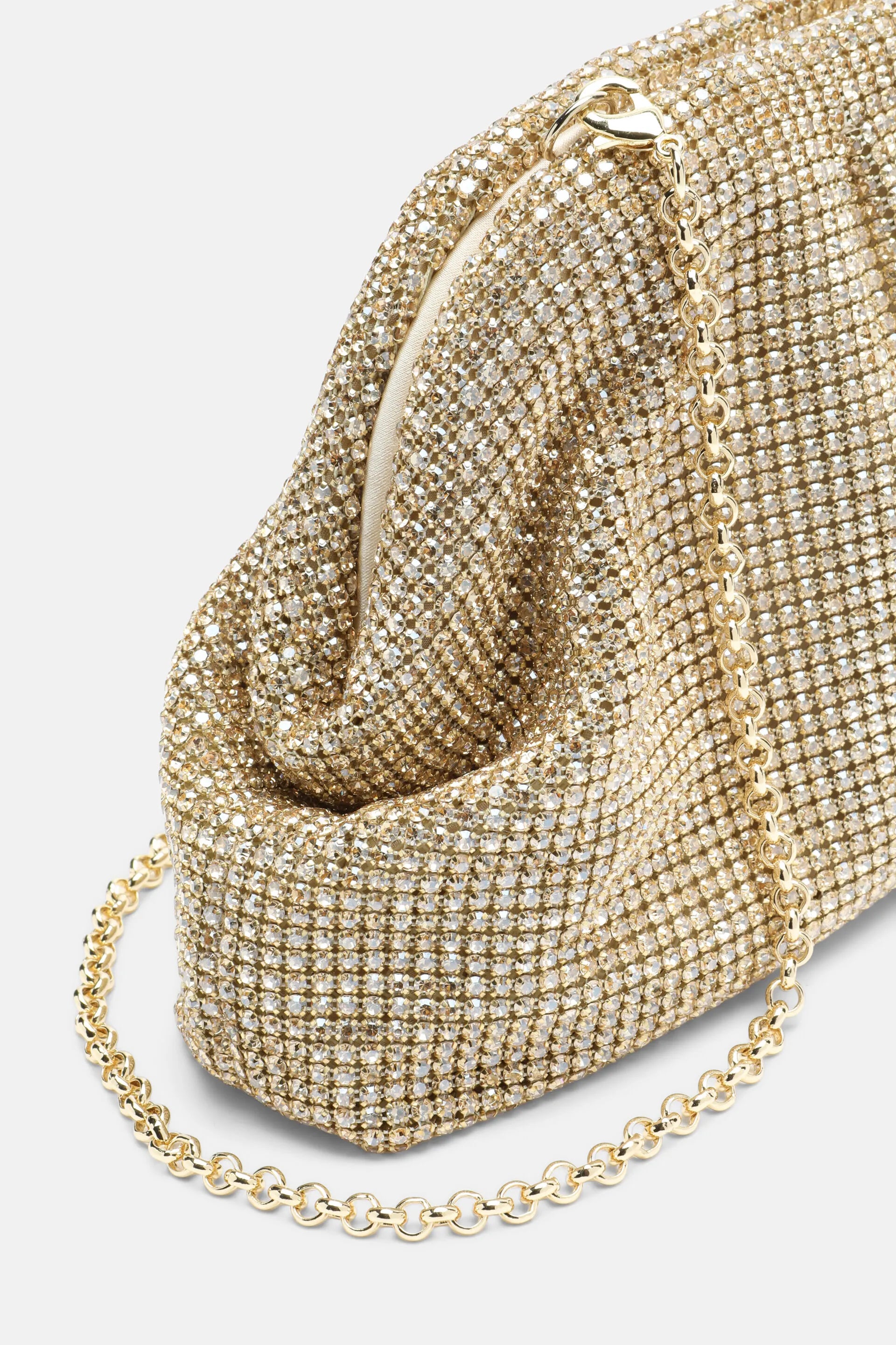 Luisa Spagnoli Nickel/Oro Women Invitata - Small Crystal-Embellished Clutch SKU: INVITATA C_0001 0002 Image 04