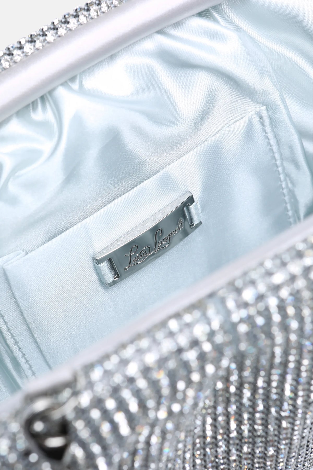 Luisa Spagnoli Nickel/Nickel Women Invitata Small Crystal-Embellished Clutch SKU: INVITATA D_0001 0001 Image 06