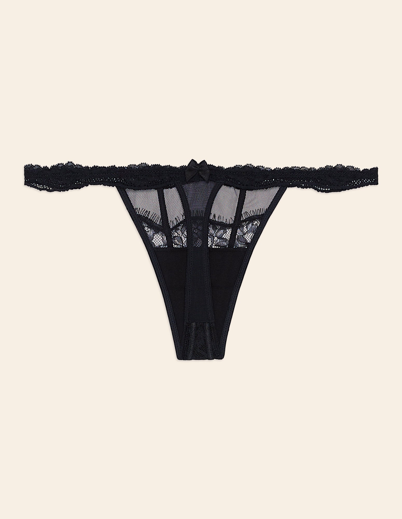 Yamamay_Amelie Low-Waist Black Thong in Lace and Tulle Amelie_IPED181009_072_06