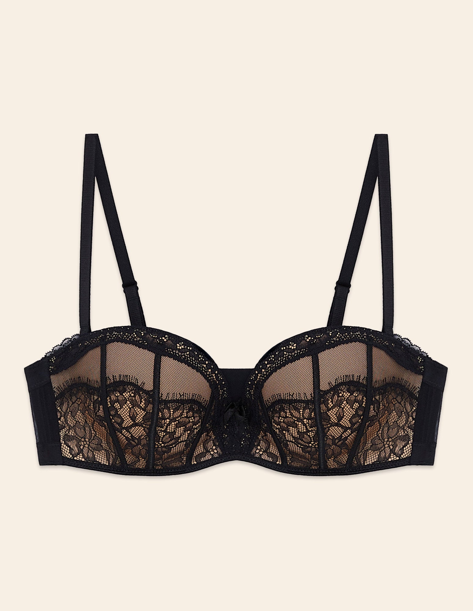 Yamamay_Amelie Push-Up Bandeau in Lace and Tulle with Underwire and Removable Straps_IPPD181001_072_06