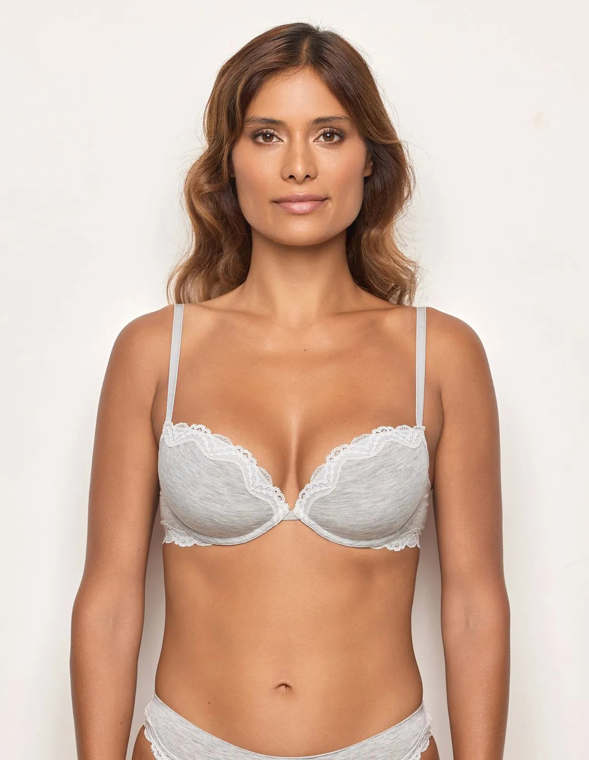 Yamamay_LIGHT MELANGE GREY_Soft Push-Up Bra with Underwire in Tencelª Modal with Silk Ð Modal/Silk Color_IPUD183016_133_02