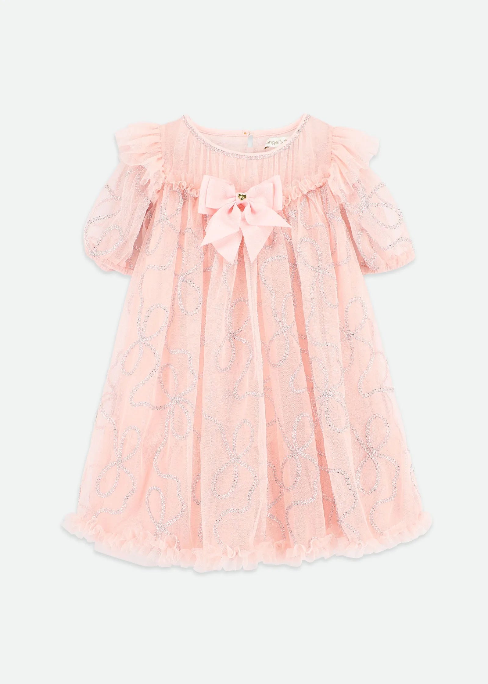 Angels Face 0 Girls Isabella 3D Tulle Dress Pale Pink SKU: ISABELLA_Pale Pink Image 01